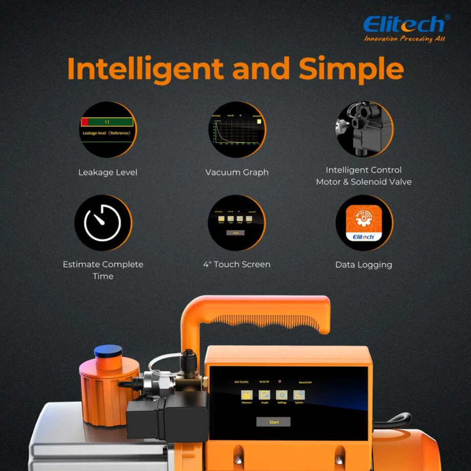 Elitech Air-Conditioning Repair Solution Pack -Infrared Leak Detector ILD-200+ HVAC Scale LMC-100A+HVAC Digital Manifold Gauge LMG-10+Vacuum Pump SVP-7 - Image 5