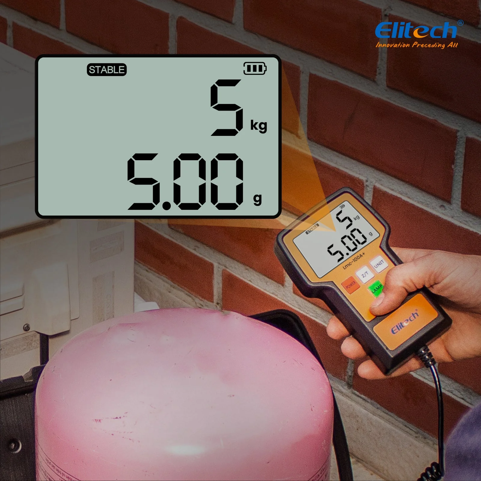 Elitech Refrigerant Charging Scale 220Lbs with case, HVAC Electronic Digital Freon Recovery Scales for AC Automotive, LMC-100A+ - Image 3
