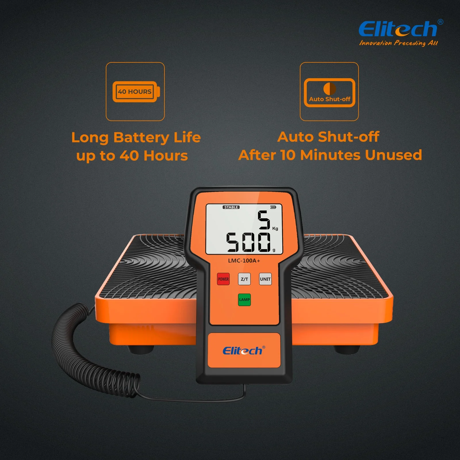 Elitech Refrigerant Charging Scale 220Lbs with case, HVAC Electronic Digital Freon Recovery Scales for AC Automotive, LMC-100A+ - Image 4