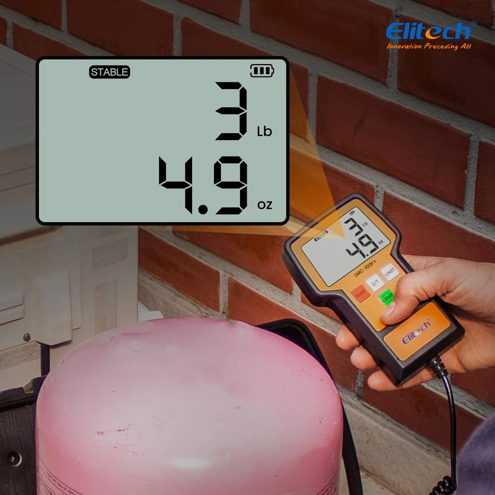Elitech Refrigerant Charging Scale 110Lbs, High Precision for HVAC Digital Freon Scales with Case, LMC-100F+ - Image 3