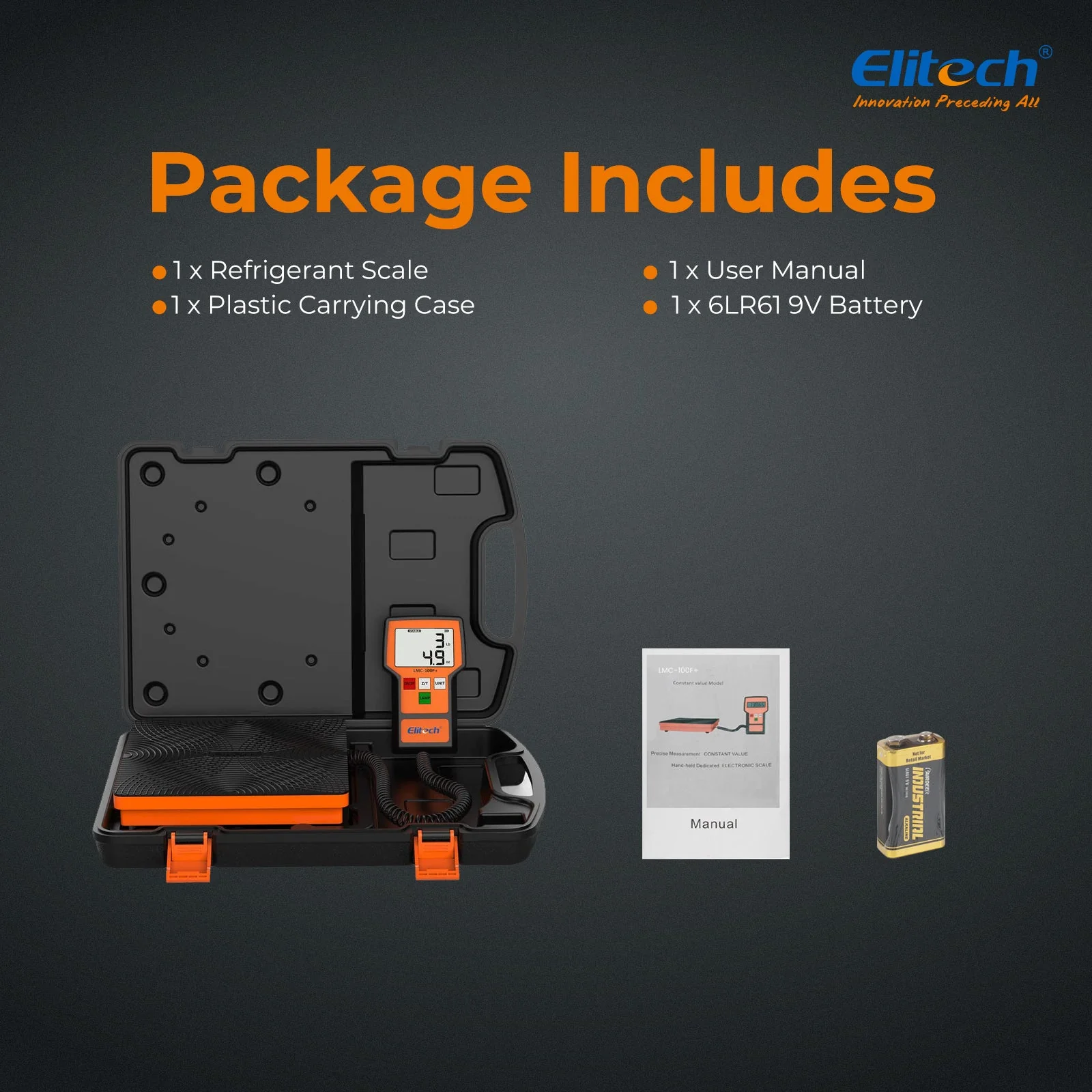 Elitech Refrigerant Charging Scale 110Lbs, High Precision for HVAC Digital Freon Scales with Case, LMC-100F+ - Image 6