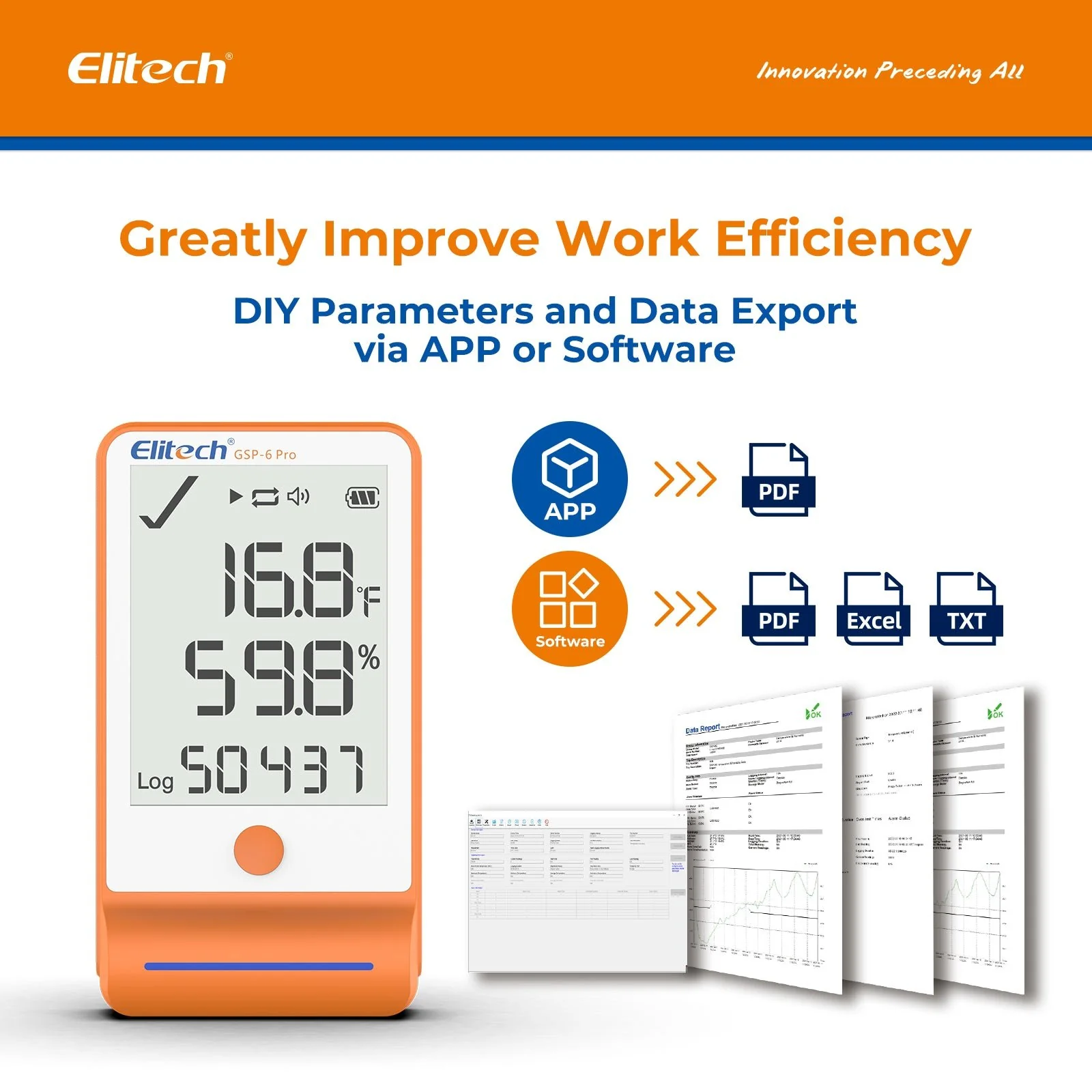Elitech 100,000Points Digital Ultra-low Temperature Data Logger(-121~302°F/ -85~150°C), Medical Pharmacy Vaccine DDL Calibration Certificate to Audit, Bluetooth Thermometer MAX MIN Refrigerator Fridge, GSP-6Pro-TLE - Image 4