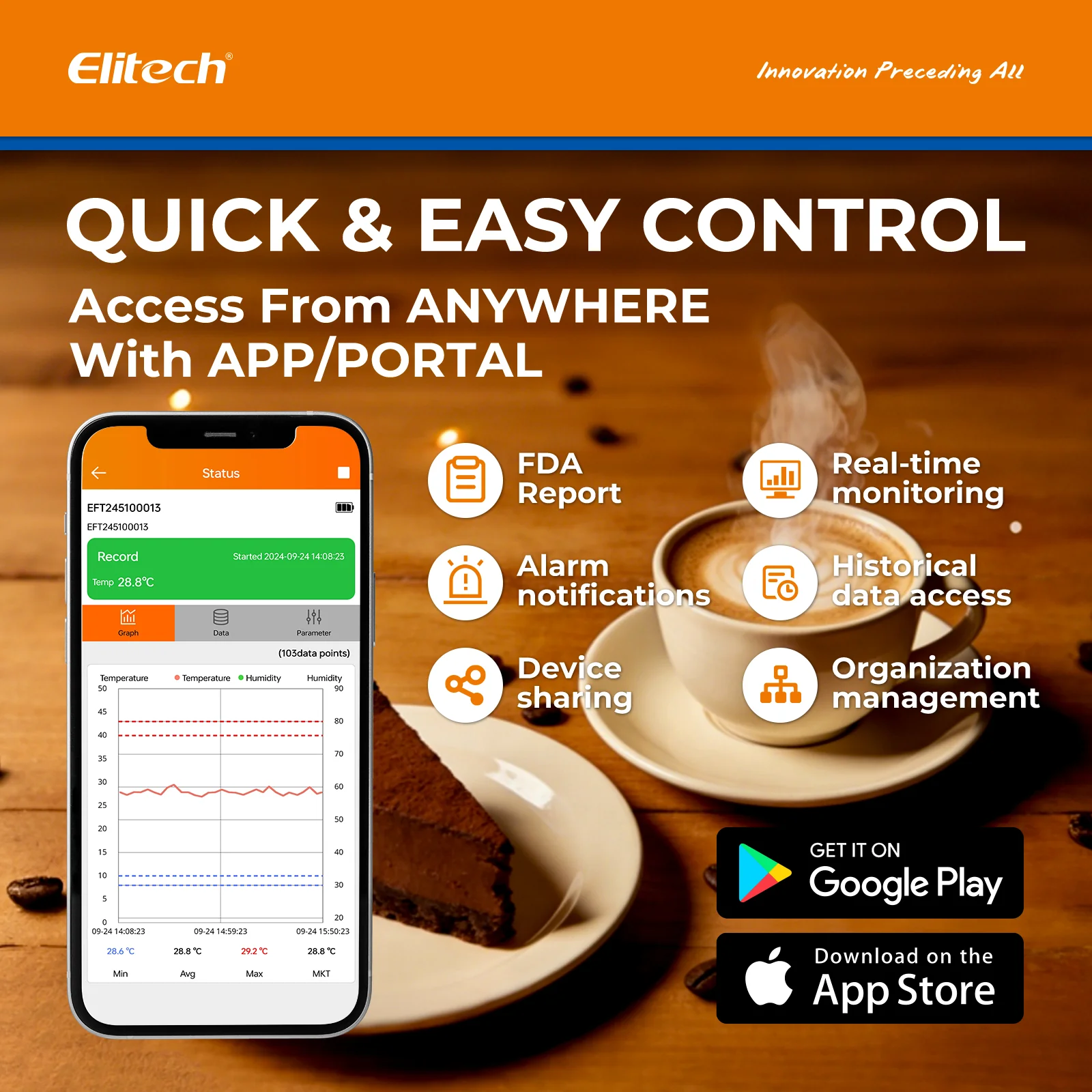 Elitech 4G Cellular & WiFi Temperature Humidity CO2 Sensor Data Logger 100000 Points, 24/7 Monitor, 2-Year Subscription Included, App/Email/Text/Sound Alerts. Cloud Storage, Monitor Anywhere, Anytime - Image 7