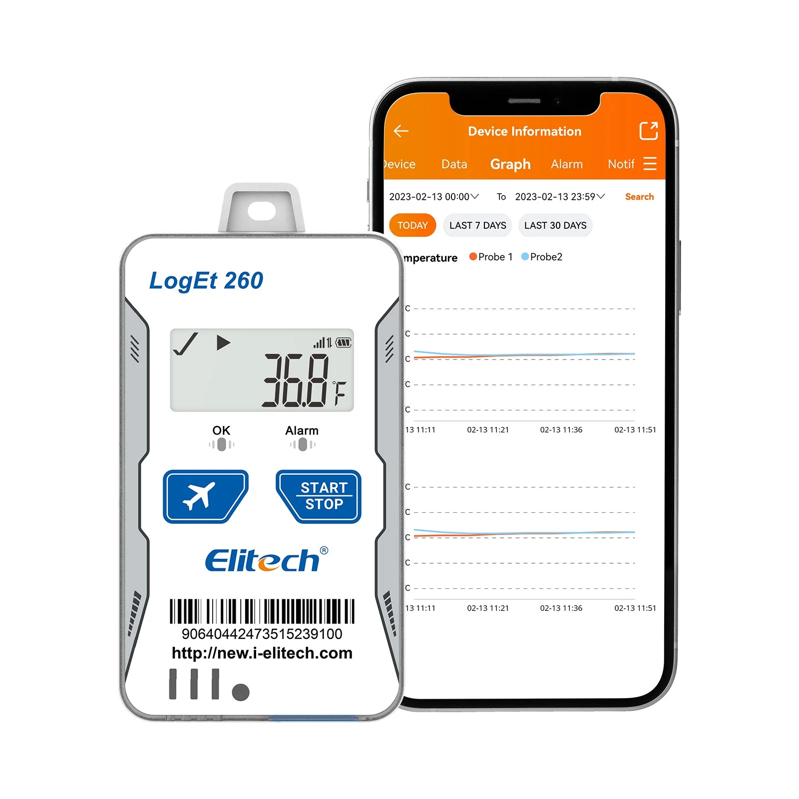 Elitech 4G GPS Reusable Real-time Temperature Humidity Data Logger Light/Shock/Location, Built-in SIM Card, Shadow Data,Airplane mode,Cloud Data Storage,SMS/Email/APP/Web Alarm,100000 Points,Loget 260-TH - Image 3