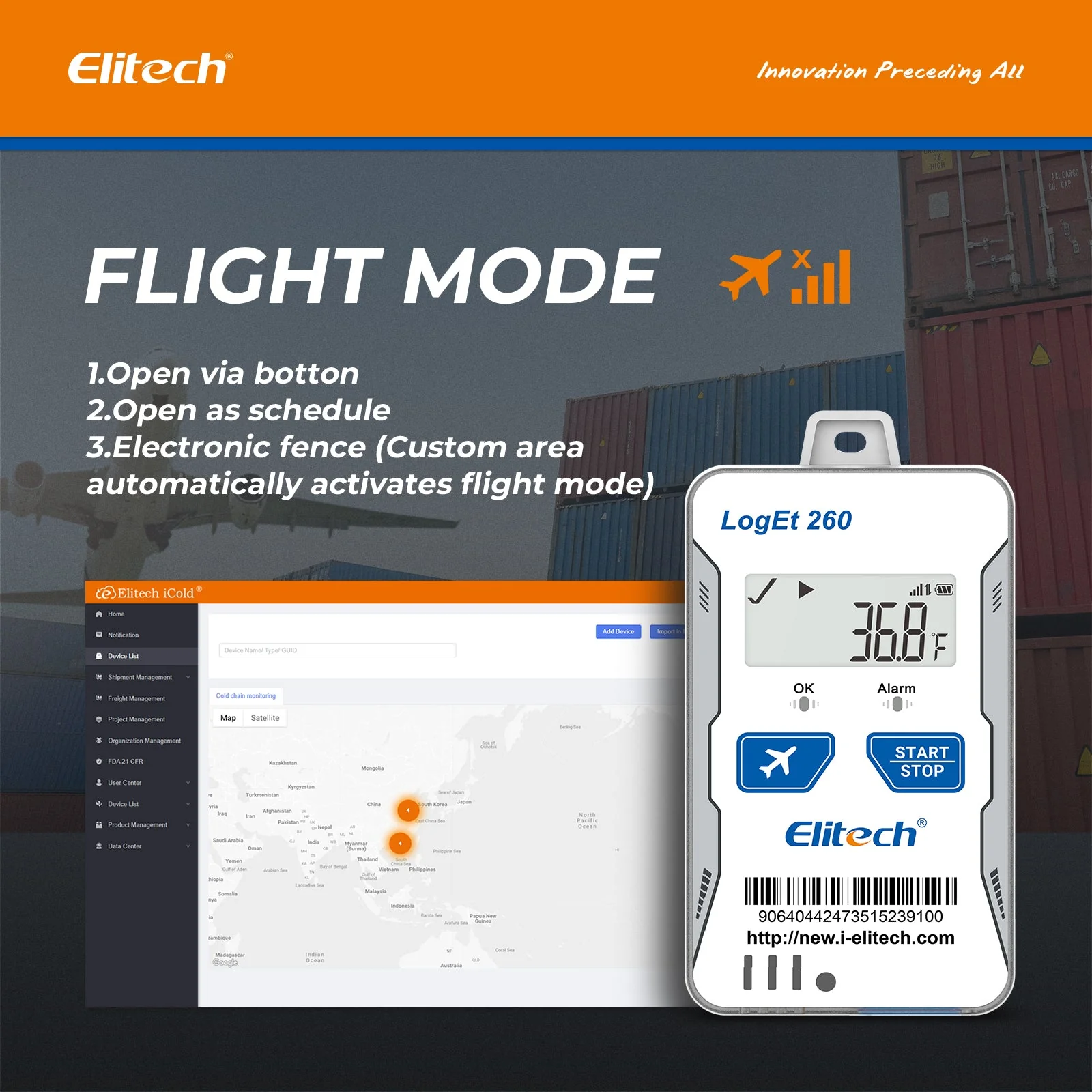 Elitech 4G GPS Reusable Real-time Temperature Humidity Data Logger Light/Shock/Location, Built-in SIM Card, Shadow Data,Airplane mode,Cloud Data Storage,SMS/Email/APP/Web Alarm,100000 Points,Loget 260-TH - Image 7