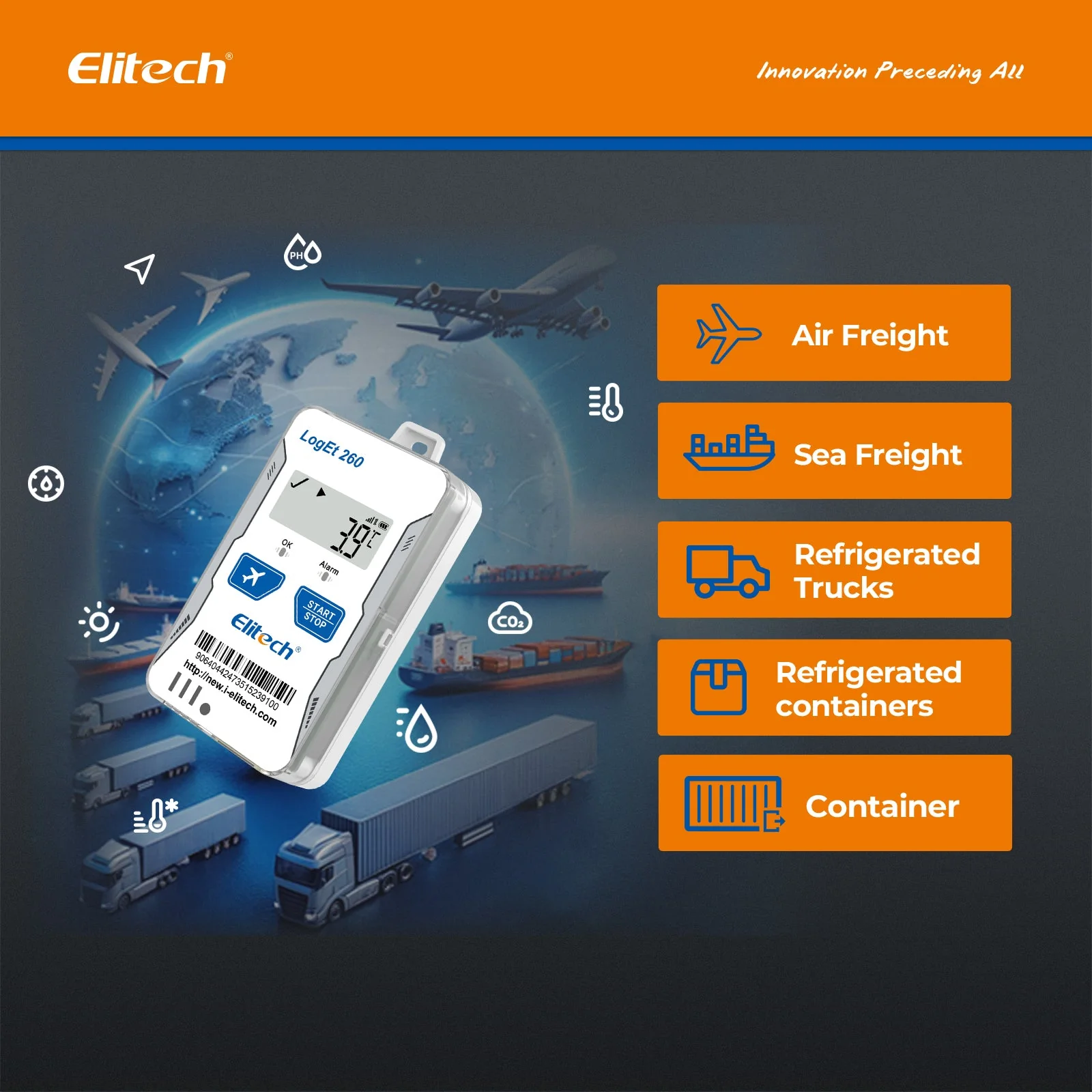 Elitech 4G GPS Reusable Real-time Temperature Humidity Data Logger Light/Shock/Location, Built-in SIM Card, Shadow Data,Airplane mode,Cloud Data Storage,SMS/Email/APP/Web Alarm,100000 Points,Loget 260-TH - Image 9