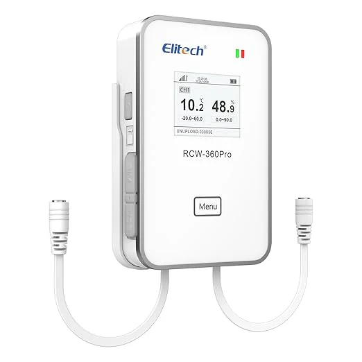 Elitech 4G or WiFi Real-Time Temperature Humidity CO2 Digital Data Logger, Diverse Replaceable Probes, 100000 Points, Cloud Data Storage, SMS/Email/APP/Web Alarm,Dual External Expansion Channel,RCW-360Pro-DC - Image 3