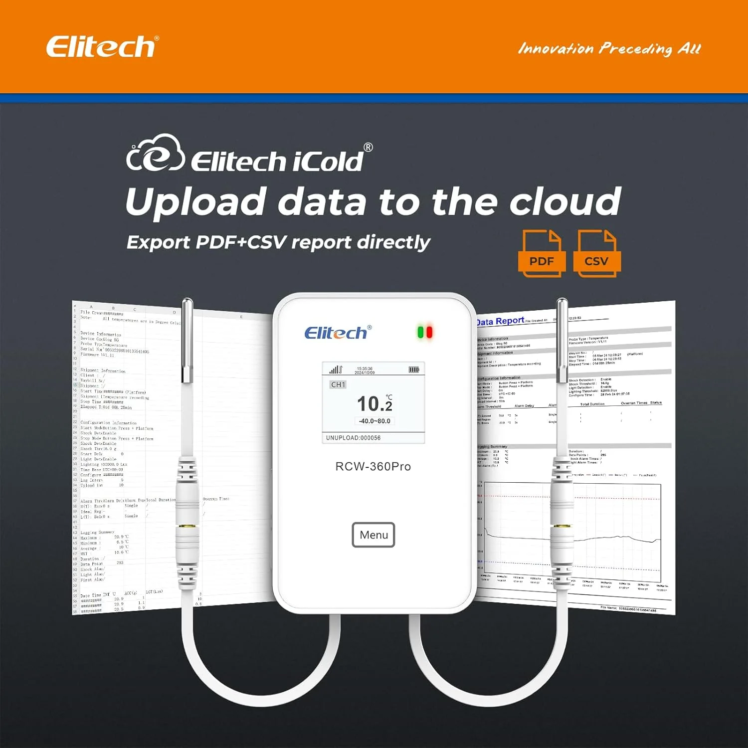 Elitech 4G or WiFi Real-Time Temperature Humidity CO2 Digital Data Logger, Diverse Replaceable Probes, 100000 Points, Cloud Data Storage, SMS/Email/APP/Web Alarm,Dual External Expansion Channel,RCW-360Pro-DC - Image 5