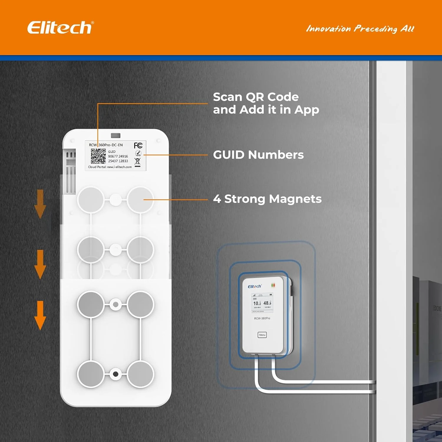Elitech 4G or WiFi Real-Time Temperature Humidity CO2 Digital Data Logger, Diverse Replaceable Probes, 100000 Points, Cloud Data Storage, SMS/Email/APP/Web Alarm,Dual External Expansion Channel,RCW-360Pro-DC - Image 7