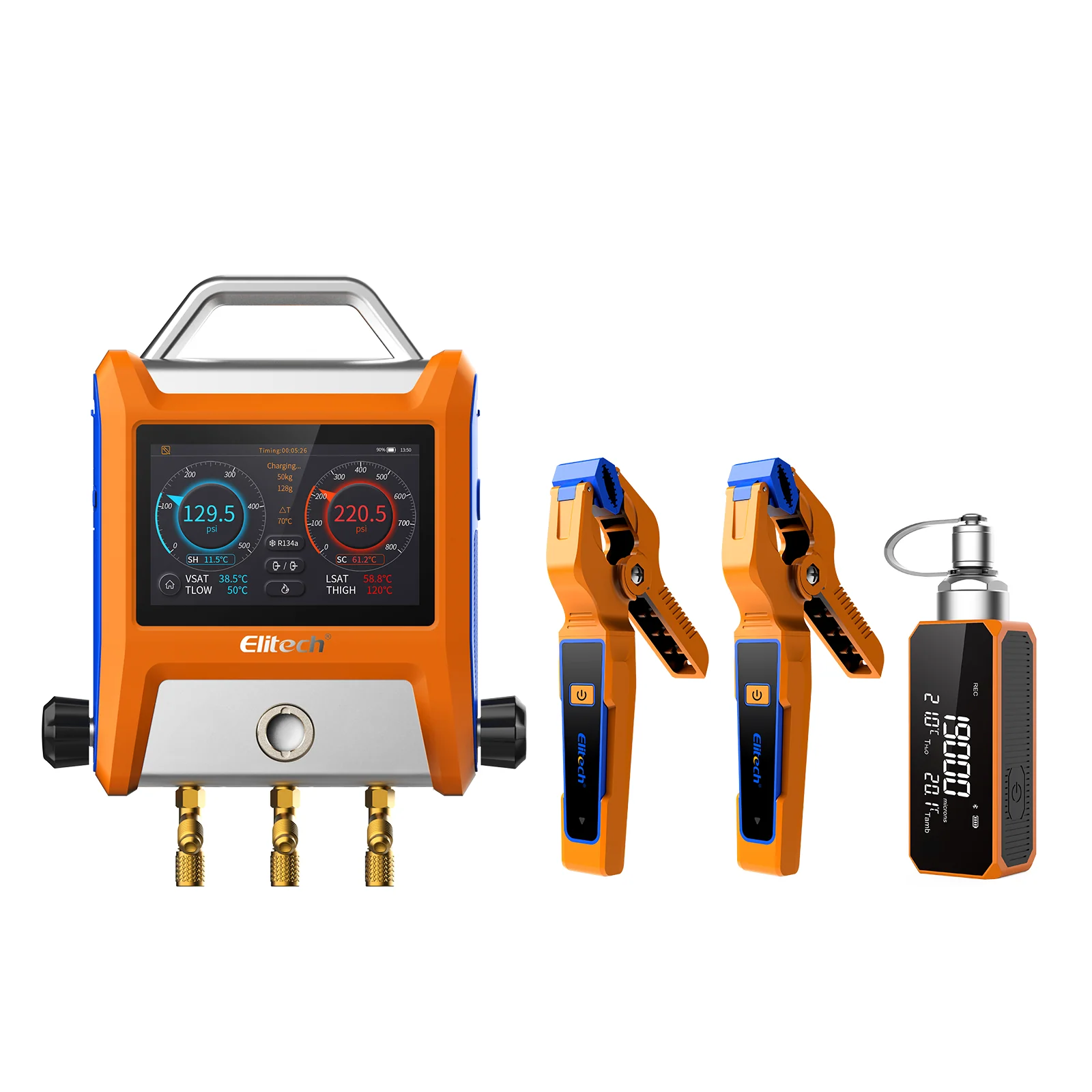 EMG-20V Intelligent HVAC Digital Manifold+VGW-Mini Vacuum Microns Digital Microns Gauge HVAC Refrigerant Vacuum Tester 1/4" - Image 5