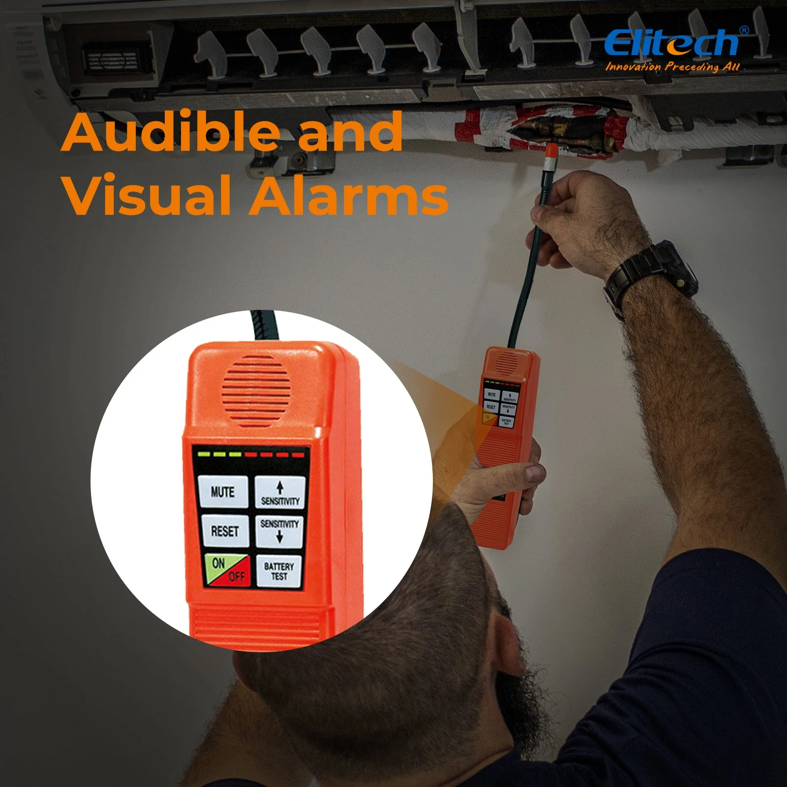 Elitech CPU-1G AC Refrigerant HVAC Leak Detector CFCs HCFCs HFCs with 2 Sensor Tips - Image 3