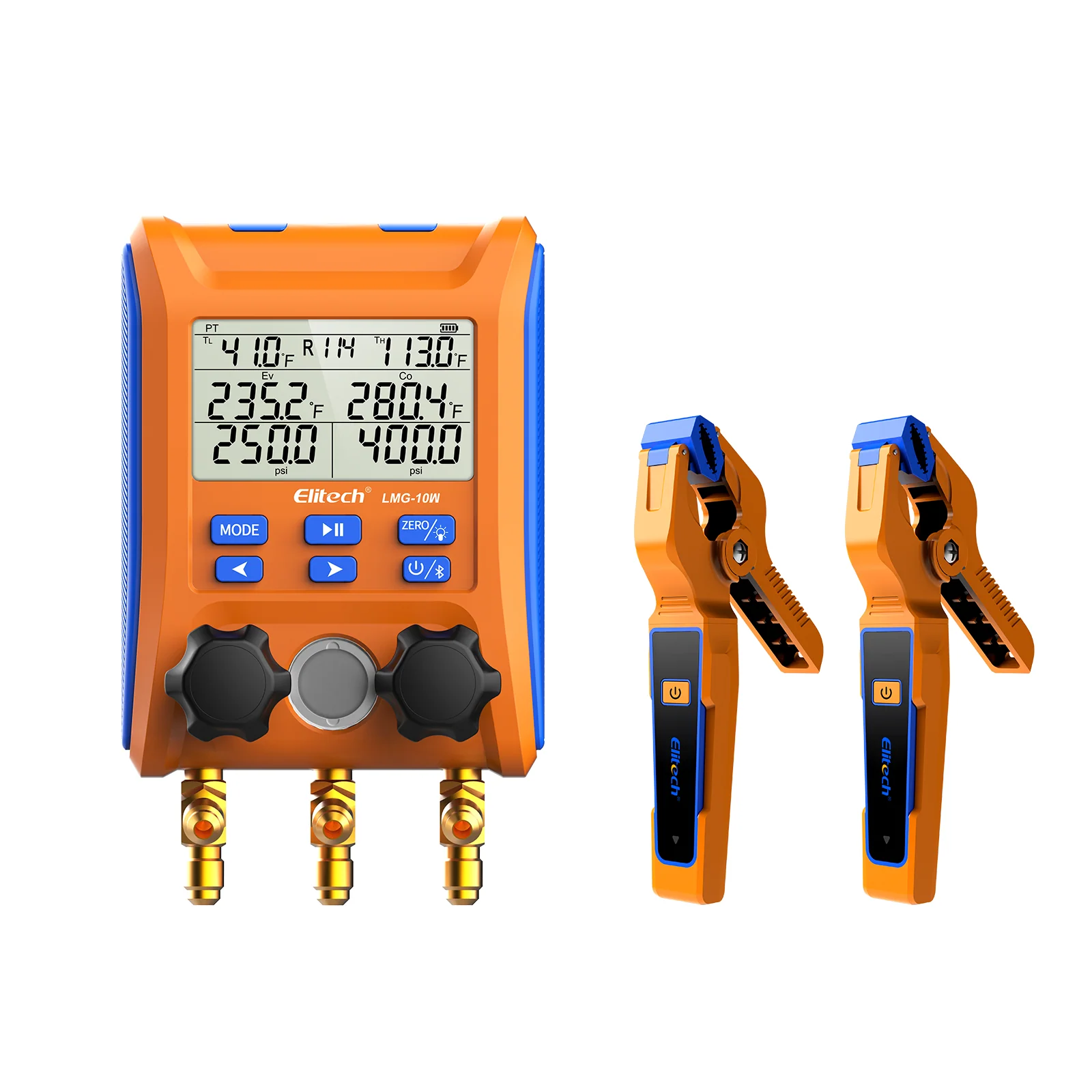 Elitech Digital Manifold Gauge 2-way Valve AC Gauges App Control with Thermometer Clamps for HVAC Systems, LMG-10W - Image 8