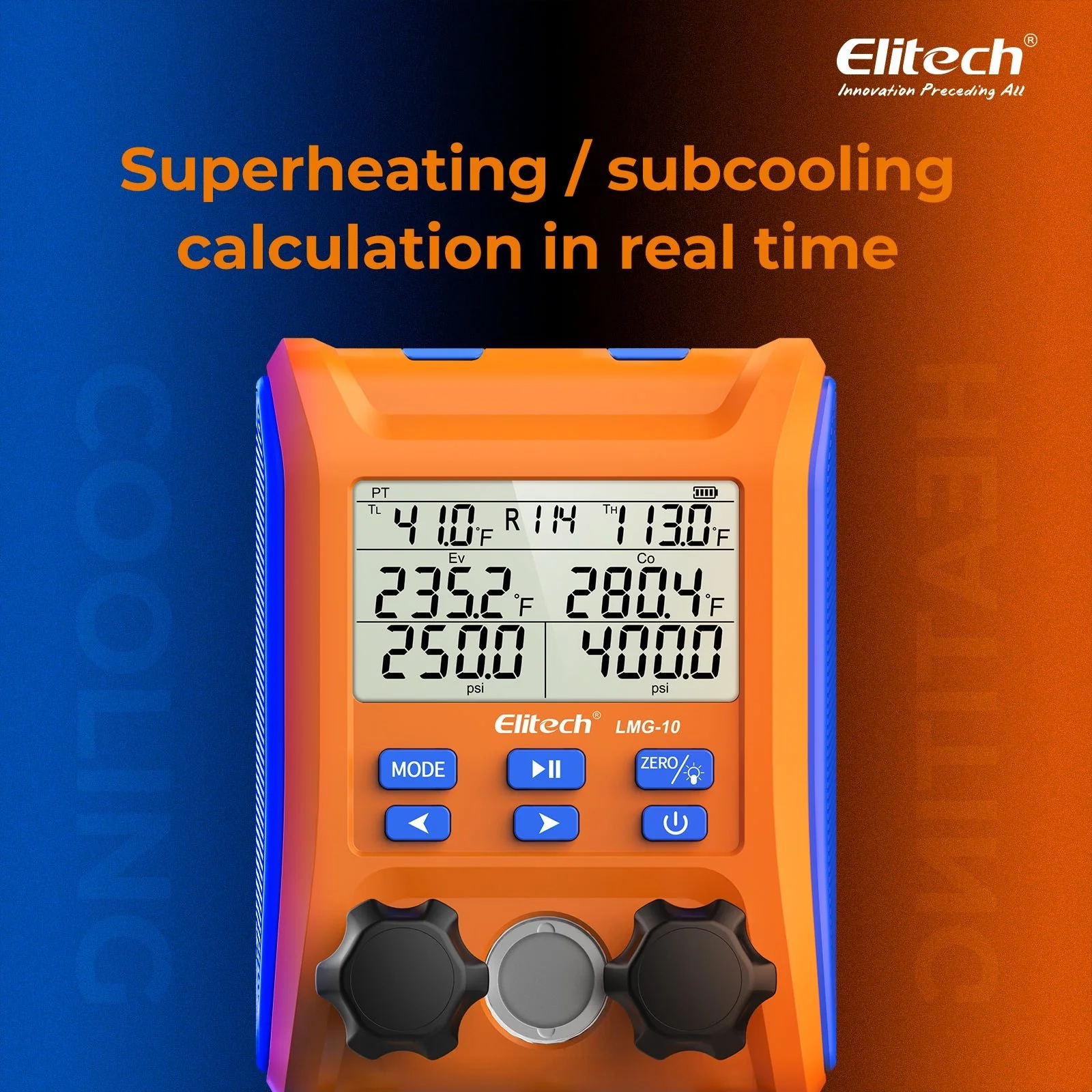 Elitech Digital Manifold Gauge 2-Way Valve with Thermometer Clamps for HVAC Systems, LMG-10Plus - Image 5