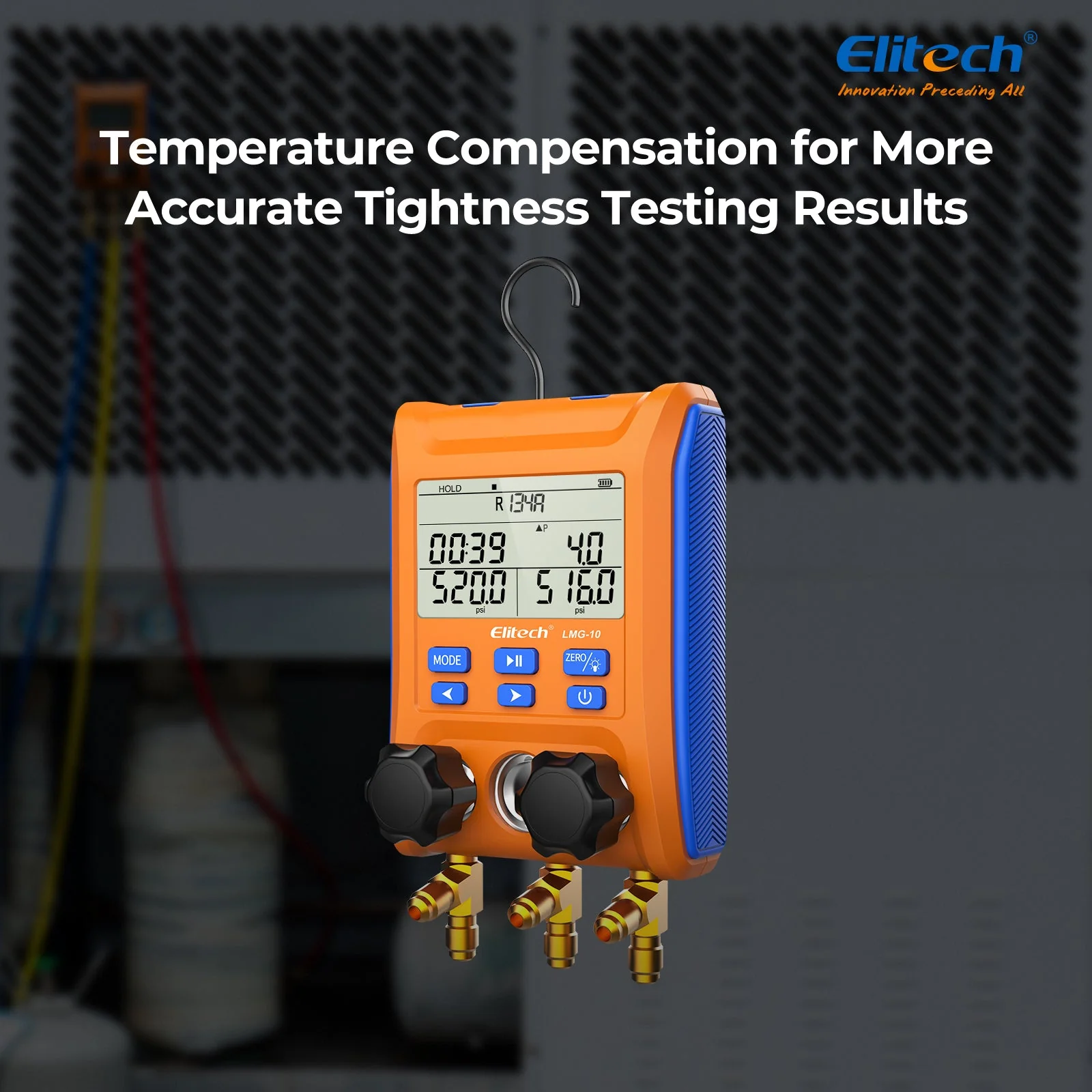 Elitech Digital Manifold Gauge 2-Way Valve with Thermometer Clamps for HVAC Systems, LMG-10Plus - Image 6