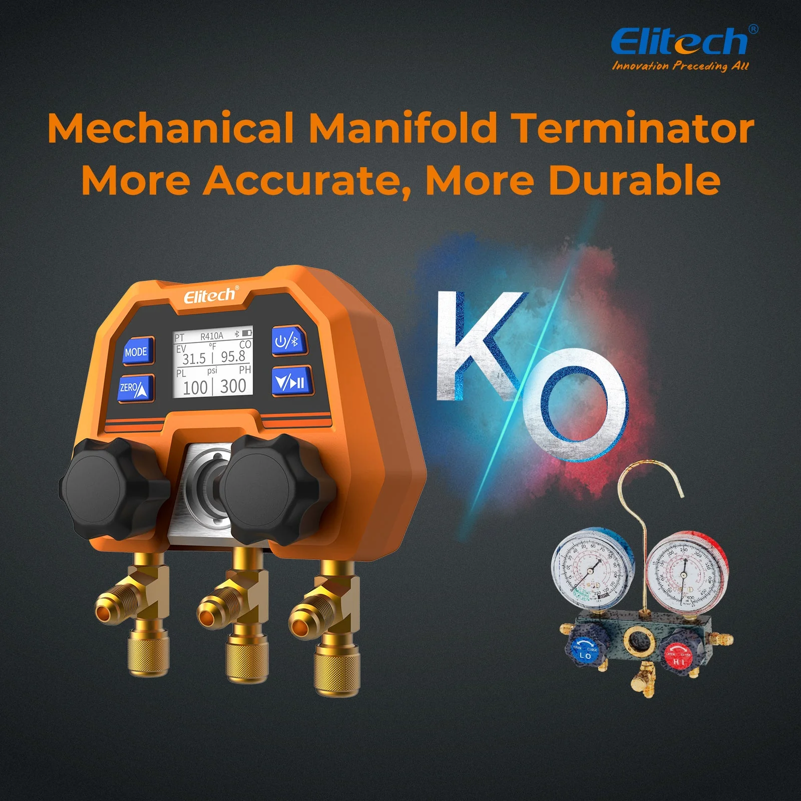 Elitech HVAC Digital Manifold Gauge App Control AC Gauges, DMG-4B - Image 5