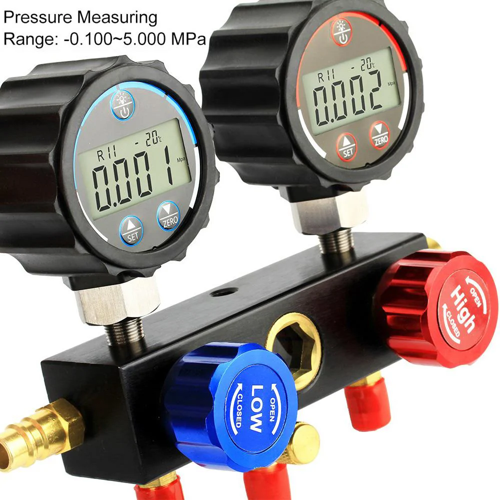 Elitech DMG-1 Digital AC Manifold Gauge Set with R410a Adapter - Image 4