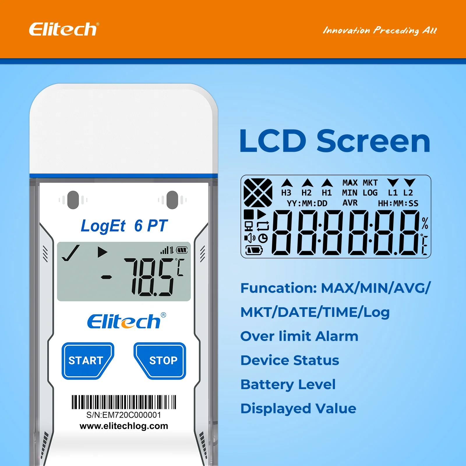 Elitech Dry Ice Single-use USB Temperature Data Logger -85℃~50℃, 30 Days(Logging interval 5 min), 16000 Points, Shadow Data, PDF Report, LogEt 6 PT - Image 4