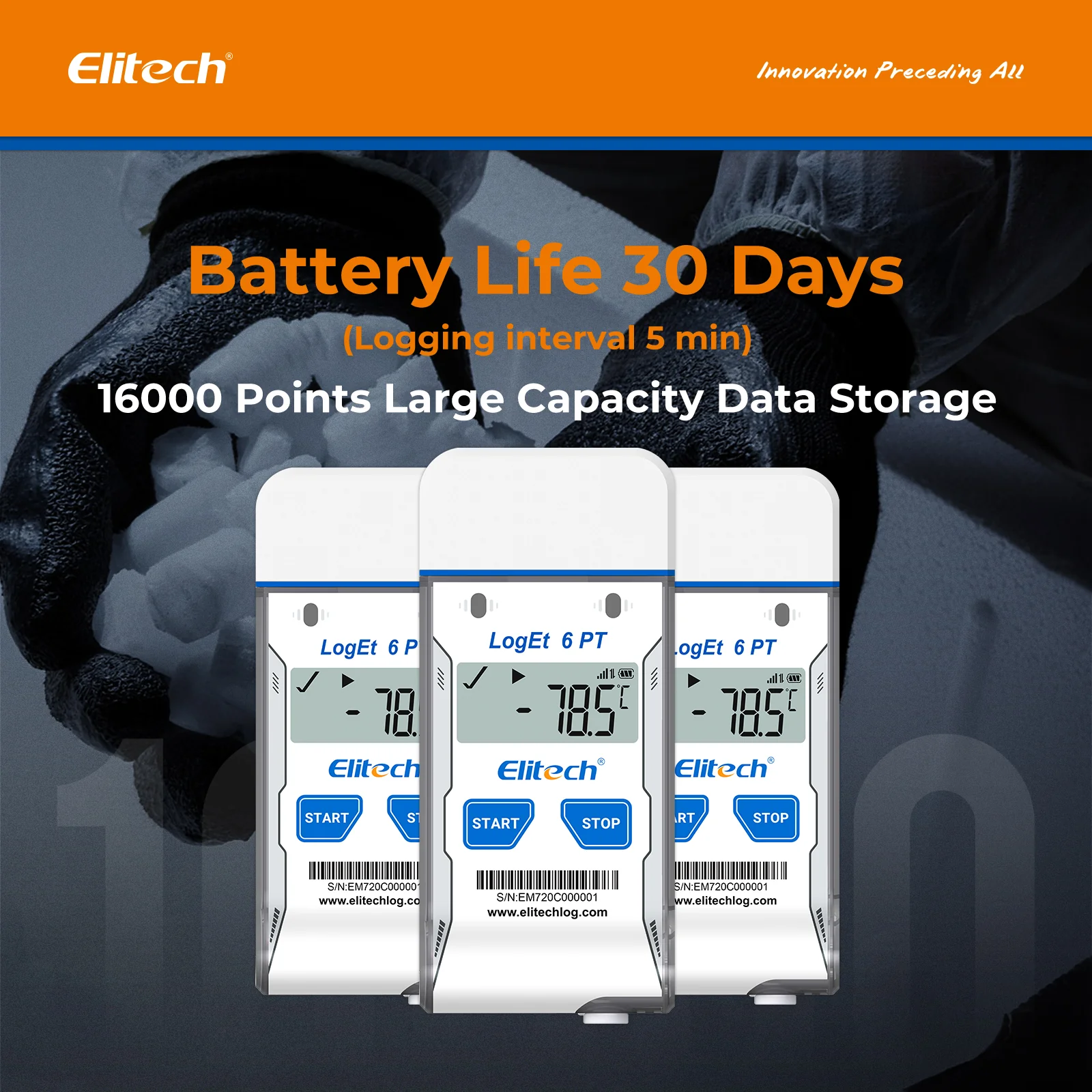 Elitech Dry Ice Single-use USB Temperature Data Logger -85℃~50℃, 30 Days(Logging interval 5 min), 16000 Points, Shadow Data, PDF Report, LogEt 6 PT - Image 7