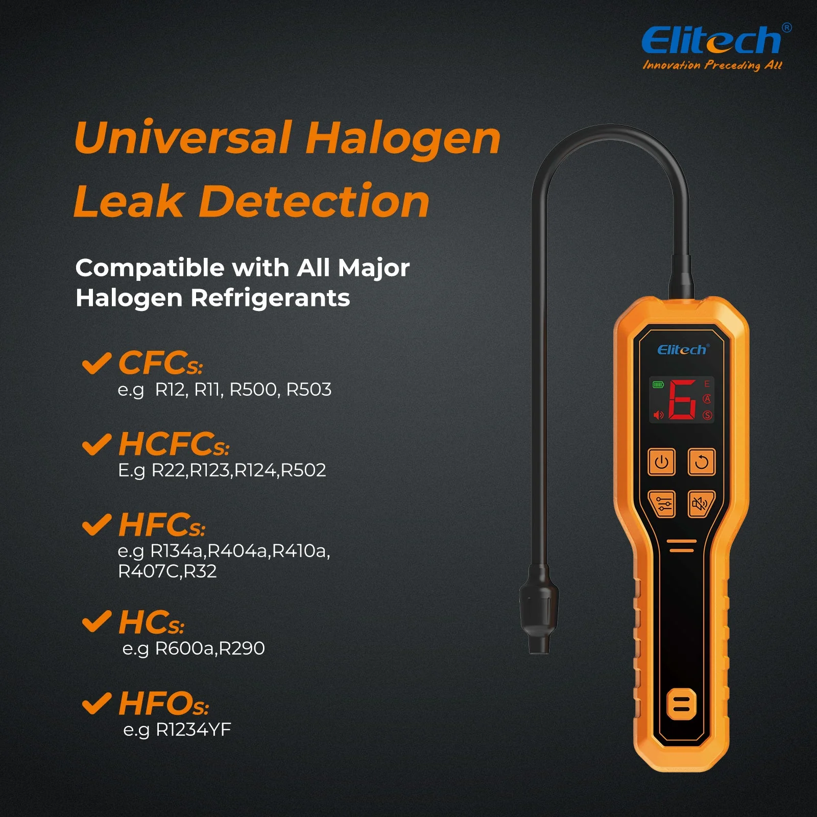 Elitech ELD-210 Heated Diode Portable Semiconductor Refrigerant Leak Detector - High Sensitivity, Dual Alarm, Ergonomic Design for Quick & Accurate Leak Detection - Image 5