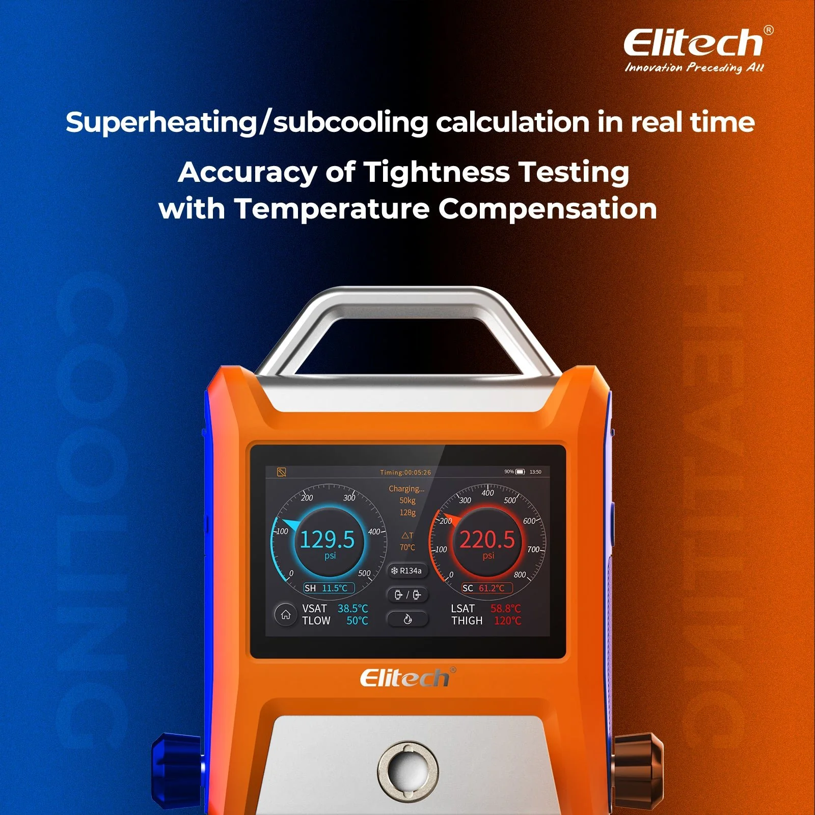 Elitech EMG-20V Intelligent HVAC Digital Manifold 2 Valves with 5” Smart Touch Screen - Image 4