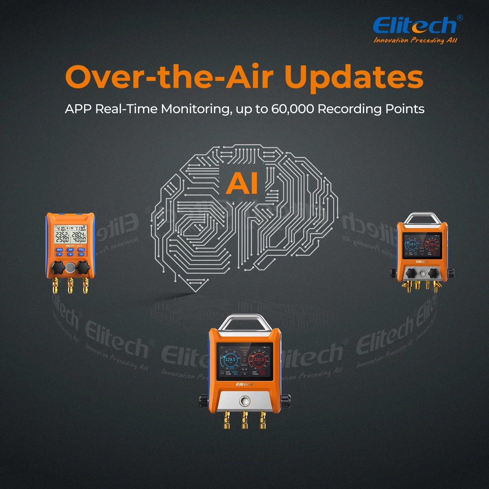 Elitech EMG-20V Intelligent HVAC Digital Manifold 2 Valves with 5” Smart Touch Screen - Image 5