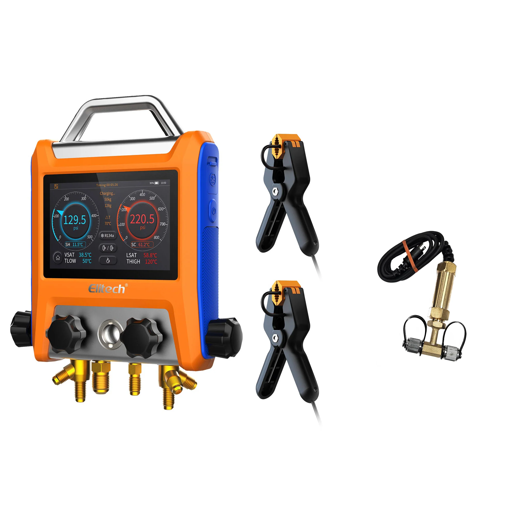 Elitech EMG-40V Intelligent HVAC Digital Manifold Gauge 4-Way Valve with Micron Gauge Transmitter - Image 10