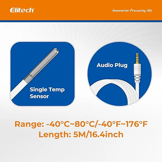 Elitech RCW-360Pro 【One Temperature Probe】Probe Length: 5m(16.4ft). Measuring Range: -40~80℃(-40~176℉), Accuracy: ±0.5℃(0.9℉), TD3X-TE-R - Image 3