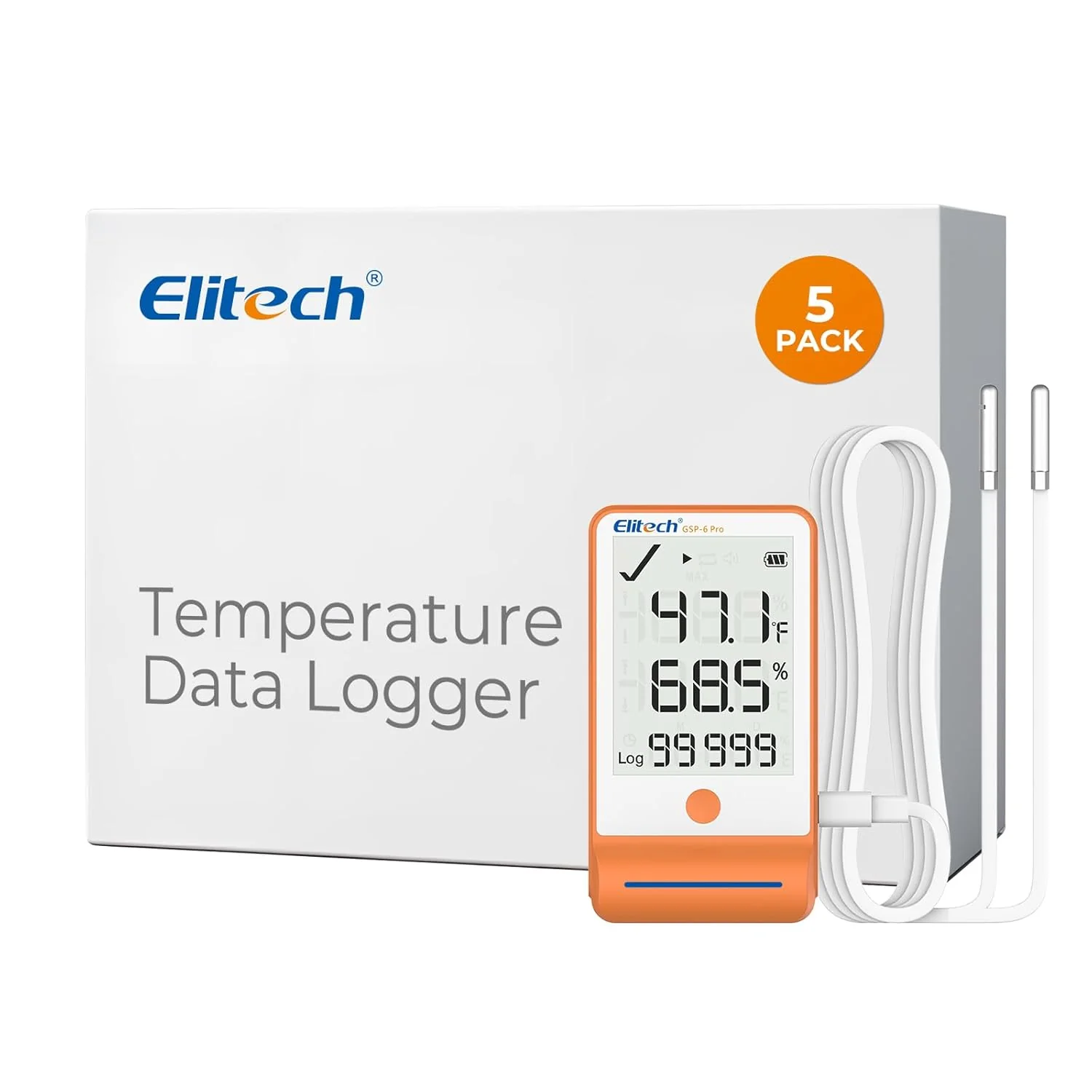 Elitech GSP-6 Bluetooth Data Logger Temperature Humidity for Refrigerator with Shadow Data 100000 Points Export PDF/CSV Report, Pharmacy Vaccine DDL Certificate, MAX MIN with Dual Probe,GSP-6Pro-TE/THE - Image 11