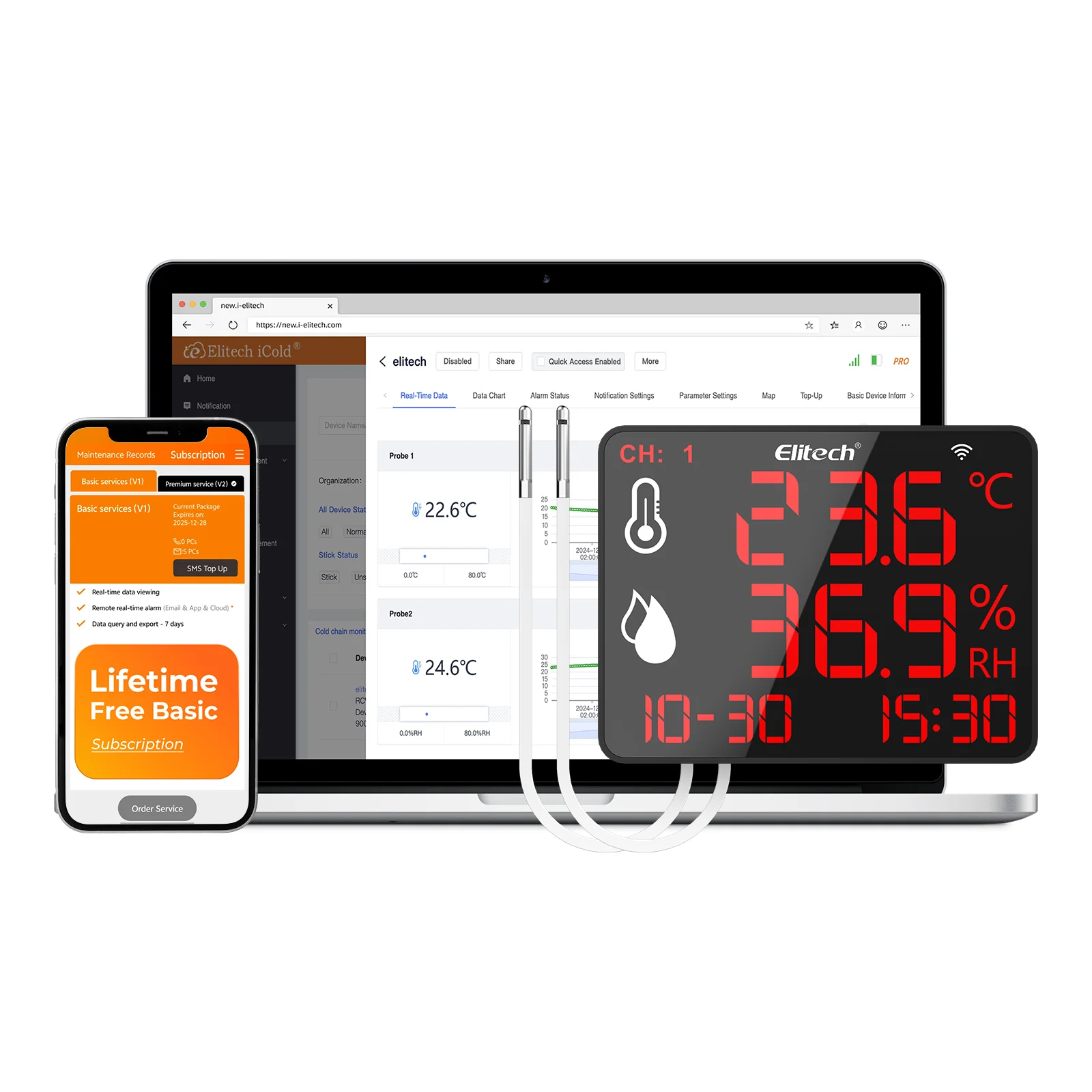 Elitech High Accuracy Digital Hygrometer Thermometer Data Logger 30000 Points, Humidity Temperature Monitor With Calibration Certificate for Audit, For Greenhouse/ Warehouse/ Lab/ Hospital DR-230/DR-230W - Image 4