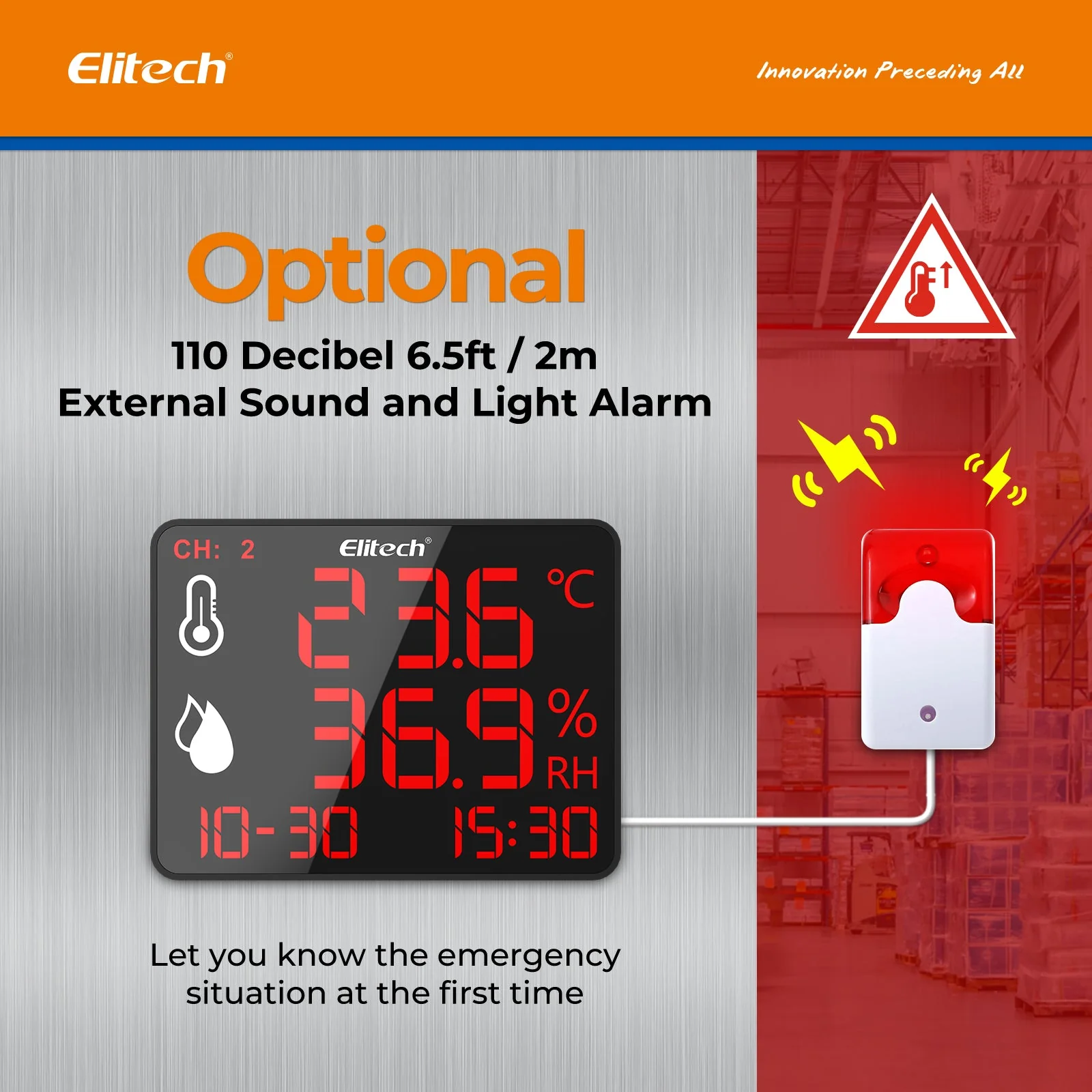 Elitech High Accuracy Digital Hygrometer Thermometer Data Logger 30000 Points, Humidity Temperature Monitor With Calibration Certificate for Audit, For Greenhouse/ Warehouse/ Lab/ Hospital DR-230/DR-230W - Image 7