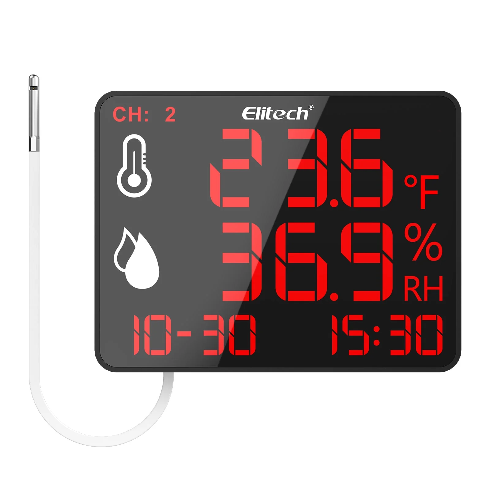 Elitech High Accuracy Digital Hygrometer Thermometer Data Logger 30000 Points, Humidity Temperature Monitor With Calibration Certificate for Audit, For Greenhouse/ Warehouse/ Lab/ Hospital DR-230/DR-230W - Image 10