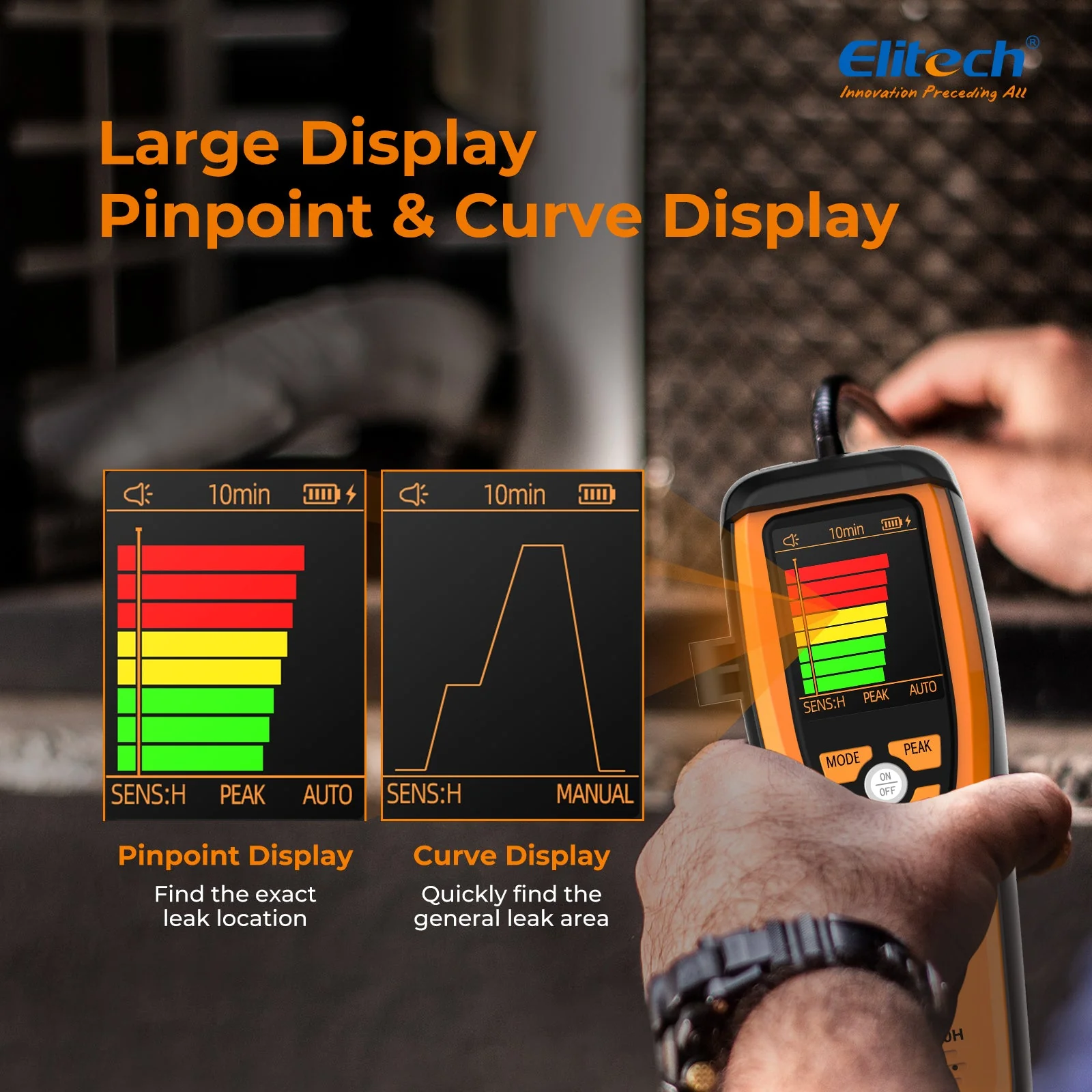 Elitech HVAC Refrigerant Leak Detector Heated Diode Sensor Life Halogen Freon Sniffer, Air Conditioning Detection, Automotive Gas Finder, R22 R410A R134A R1234YF CFCs HCFCs HFCs, ILD-100H - Image 3