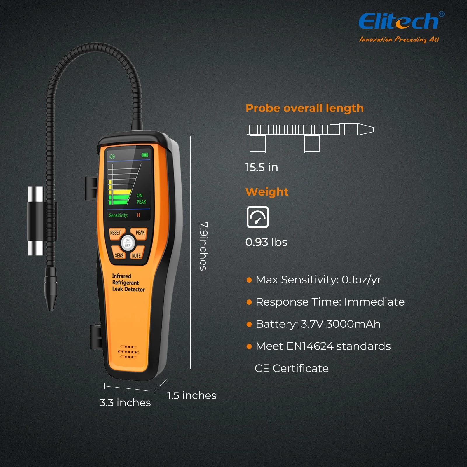 Elitech ILD-200 Infrared Refrigerant HVAC Leak Detector Sensitivity up ato 0.14oz/yr for Air Conditioner and Automotive Repair - Image 6