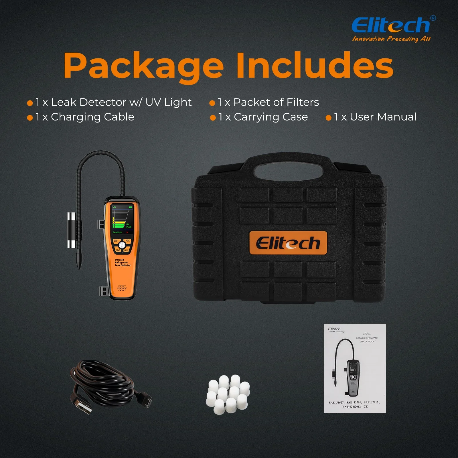 Elitech Infrared Refrigerant HVAC Leak Detector ILD-300 Detect All HFC, CFC, HCFC, HFO and Blends - Image 7