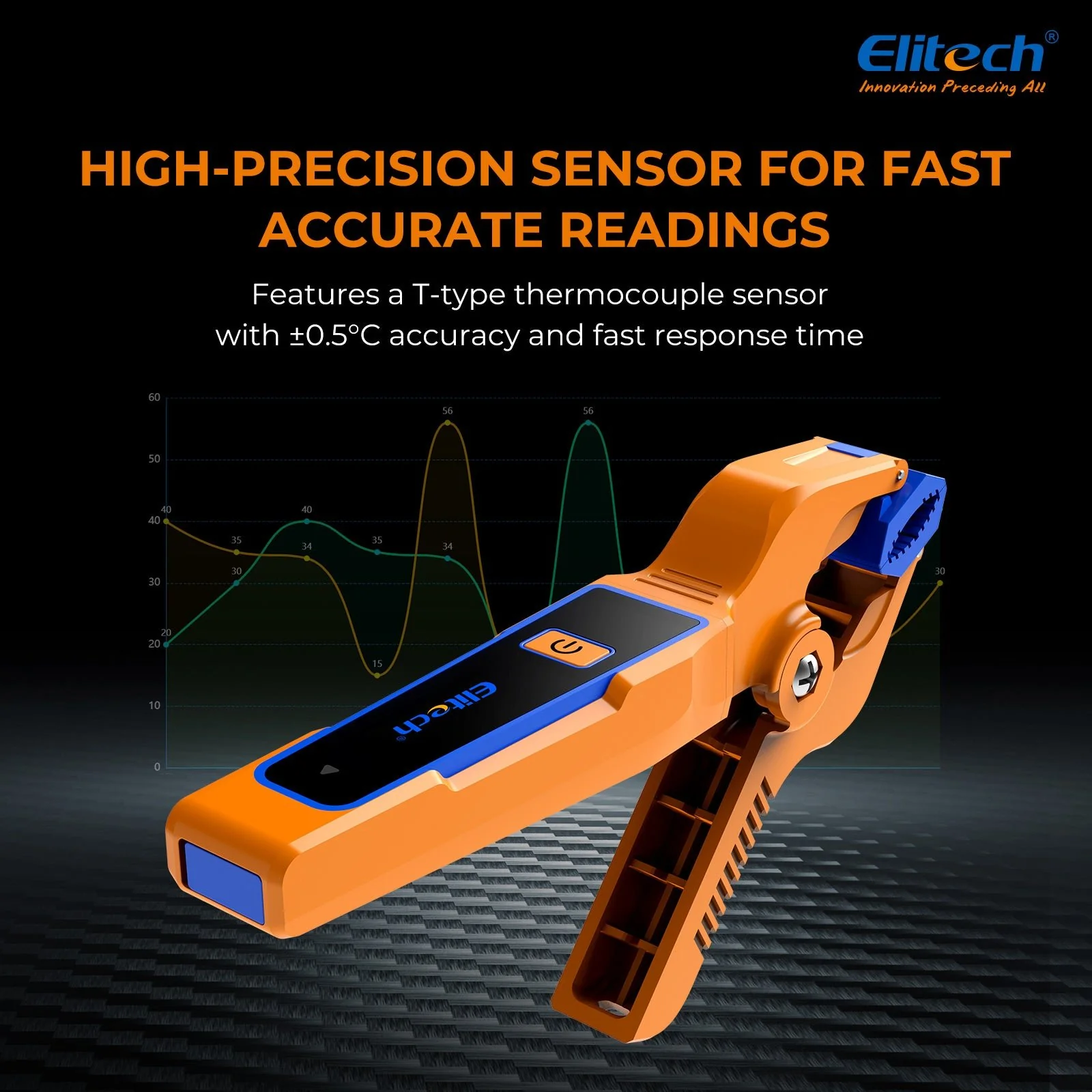 Elitech IPT-01 Wireless Temperature Clamp for HVAC Heating and Cooling Systems – T-Type Thermometer, High Precision, Data Logging & Remote Monitoring –HVAC Temperature Probe with Bluetooth and App Operation - Image 6