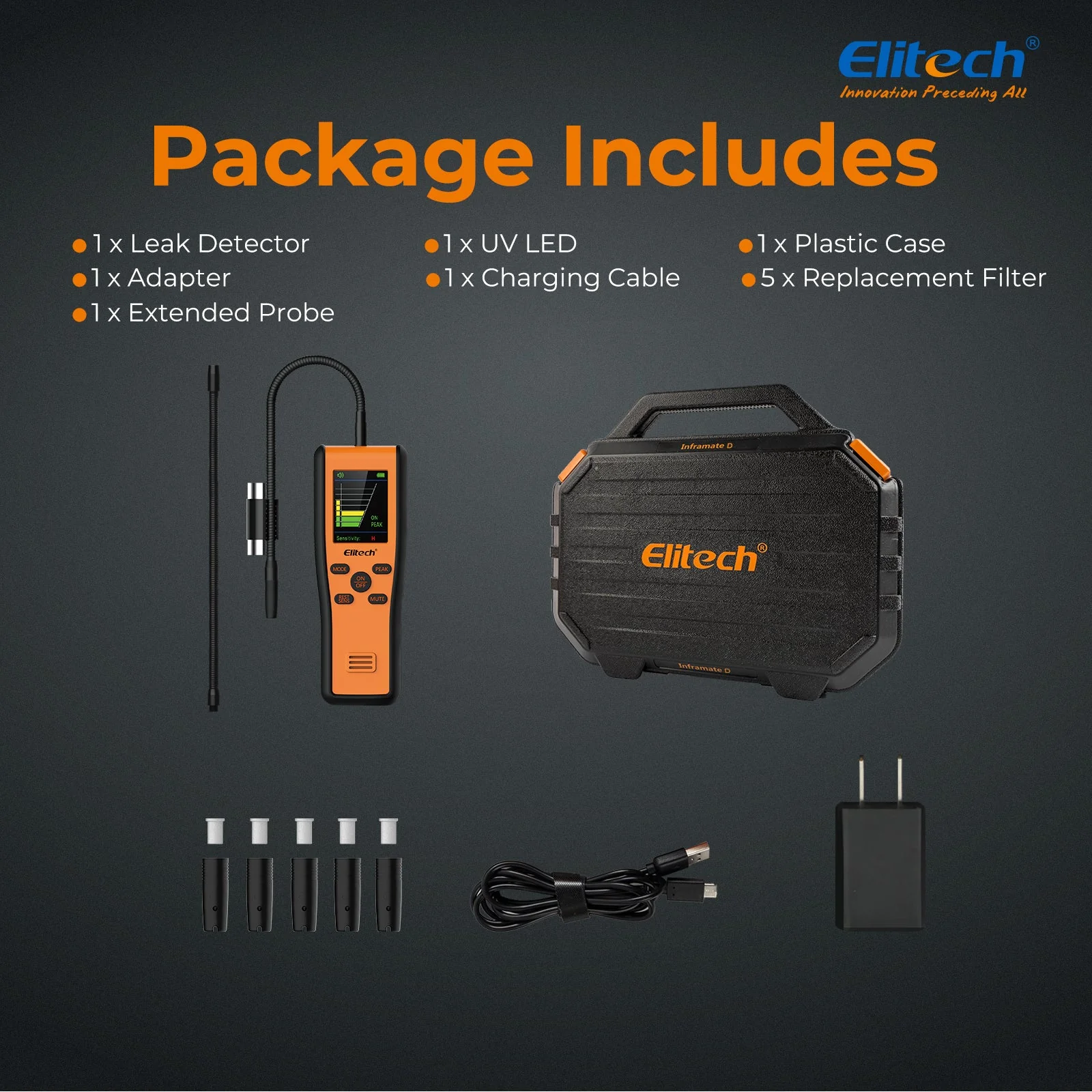 Elitech IR-200 Infrared & Heated Diode Refrigerant HVAC Leak Detector for Air Conditioner and Automotive Repair - Image 8