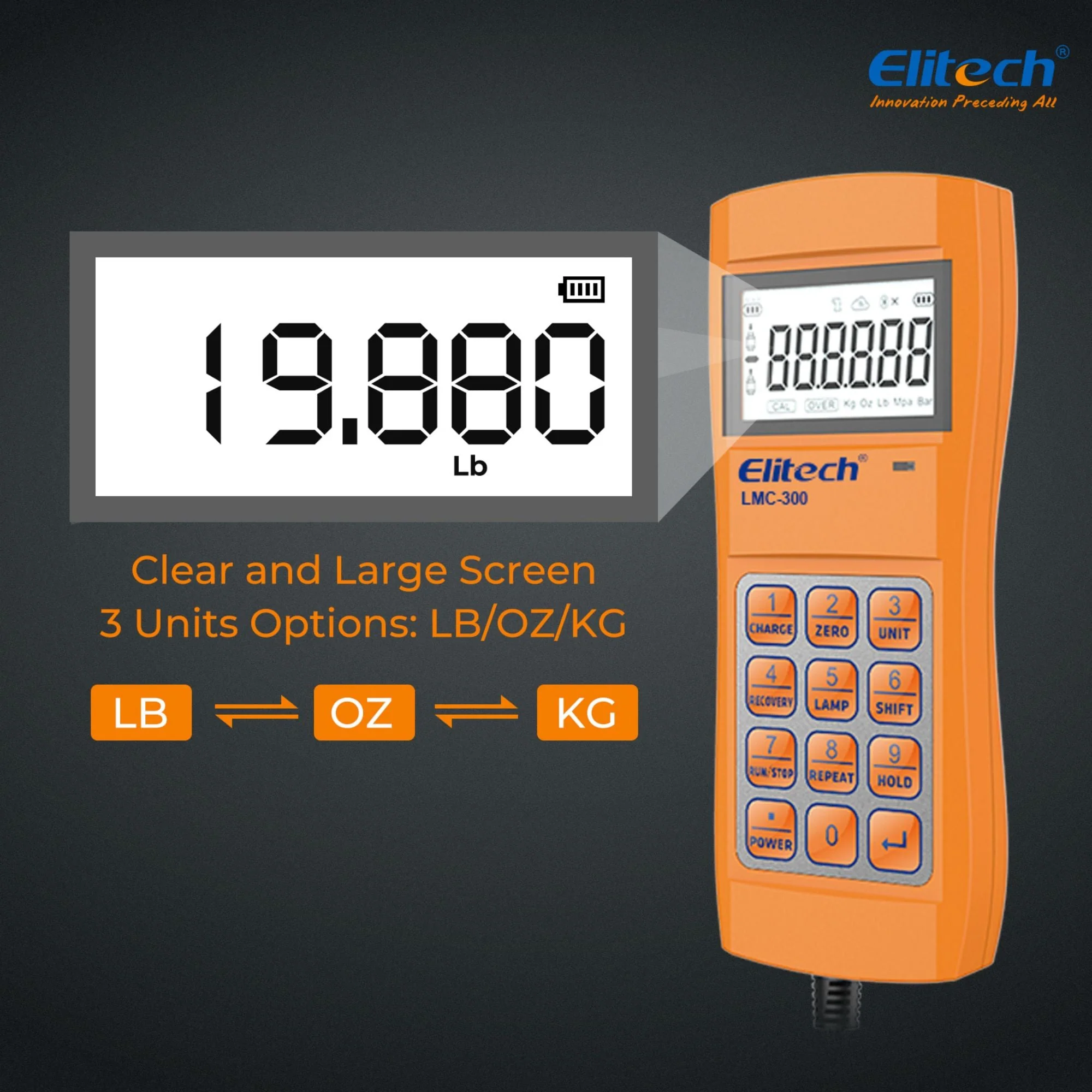 Elitech LMC-200 Electronic HVAC Refrigerant Charging Weight Scale Wired Remote 220lbs/100kgs - Image 4