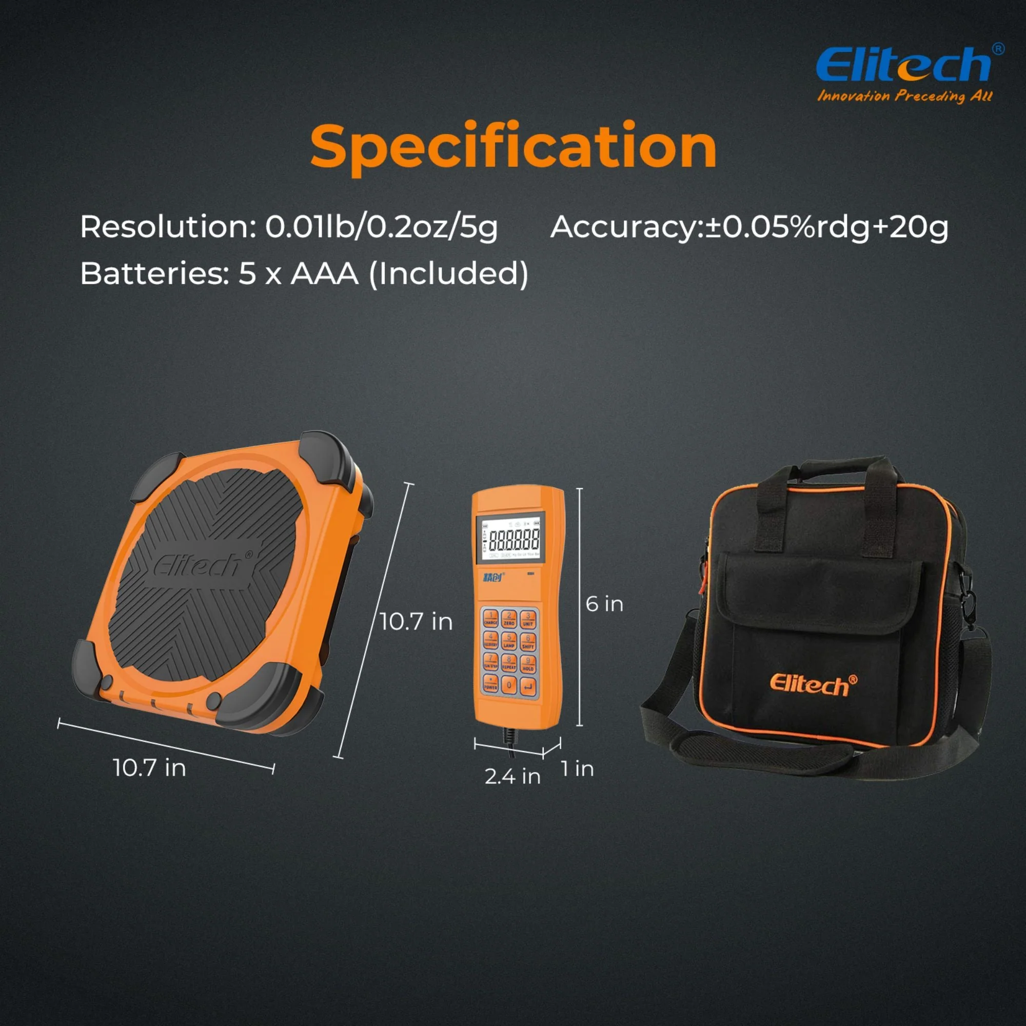 Elitech LMC-200 Electronic HVAC Refrigerant Charging Weight Scale Wired Remote 220lbs/100kgs - Image 7