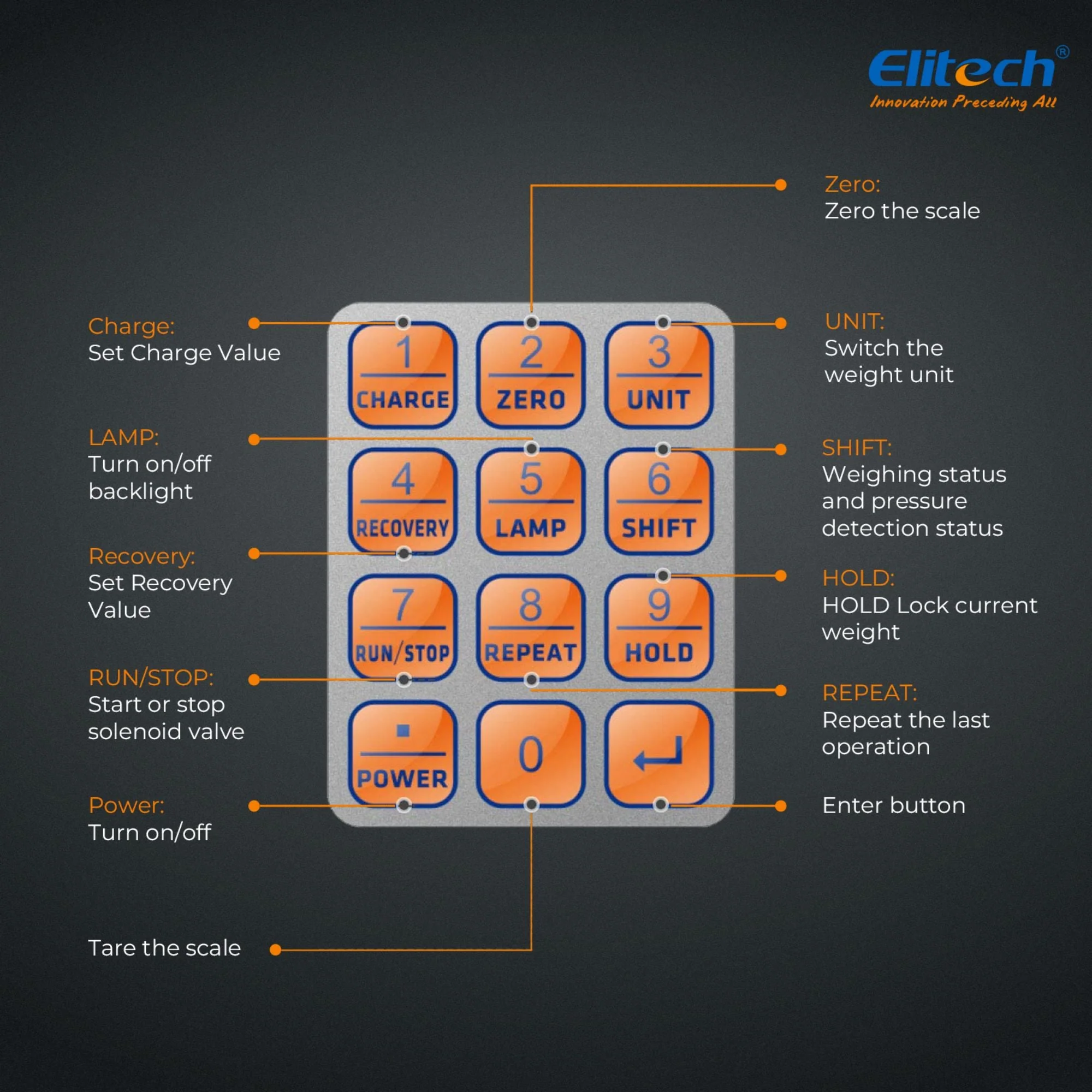 Elitech LMC-200 Electronic HVAC Refrigerant Charging Weight Scale Wired Remote 220lbs/100kgs - Image 8