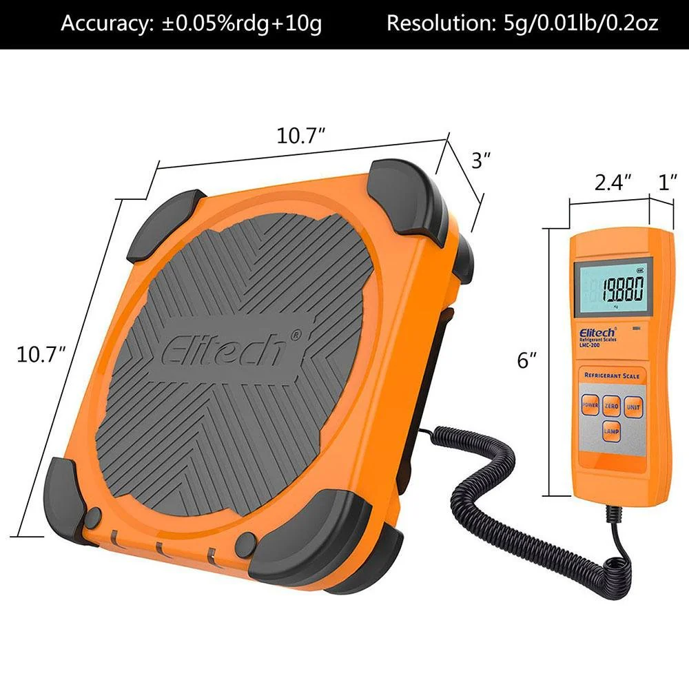 Elitech LMC-200A HVAC Refrigerant Electronic Charging/Recover Scale 330 Lbs - Image 4