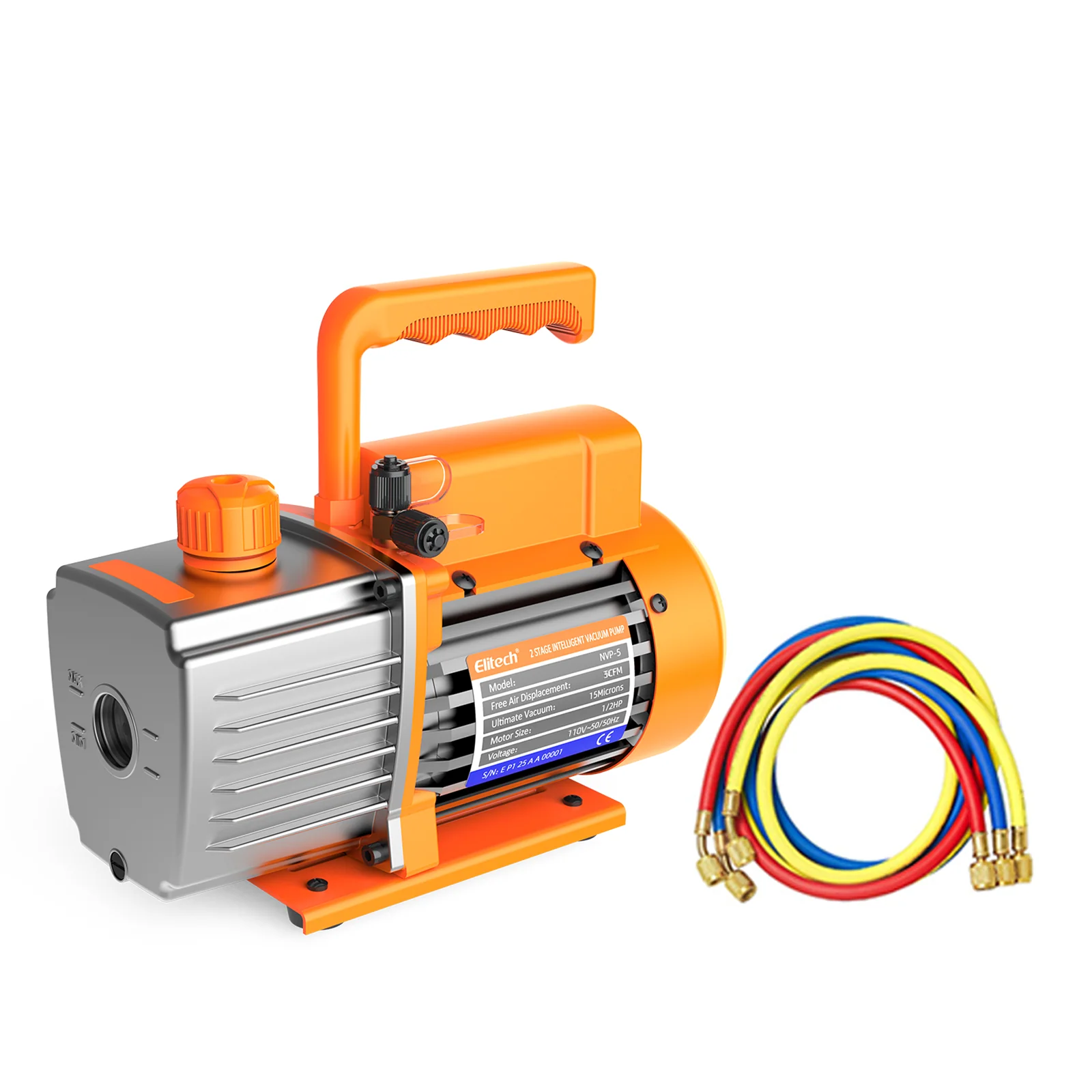 Elitech NVP-5 HVAC Vacuum Pump 5CFM 2L/S 1/3HP Single Stage Rotary Vane Air Vacuum Pump for HVAC and Refrigeration Systems,  Durable and Easy to Maintain - Image 6