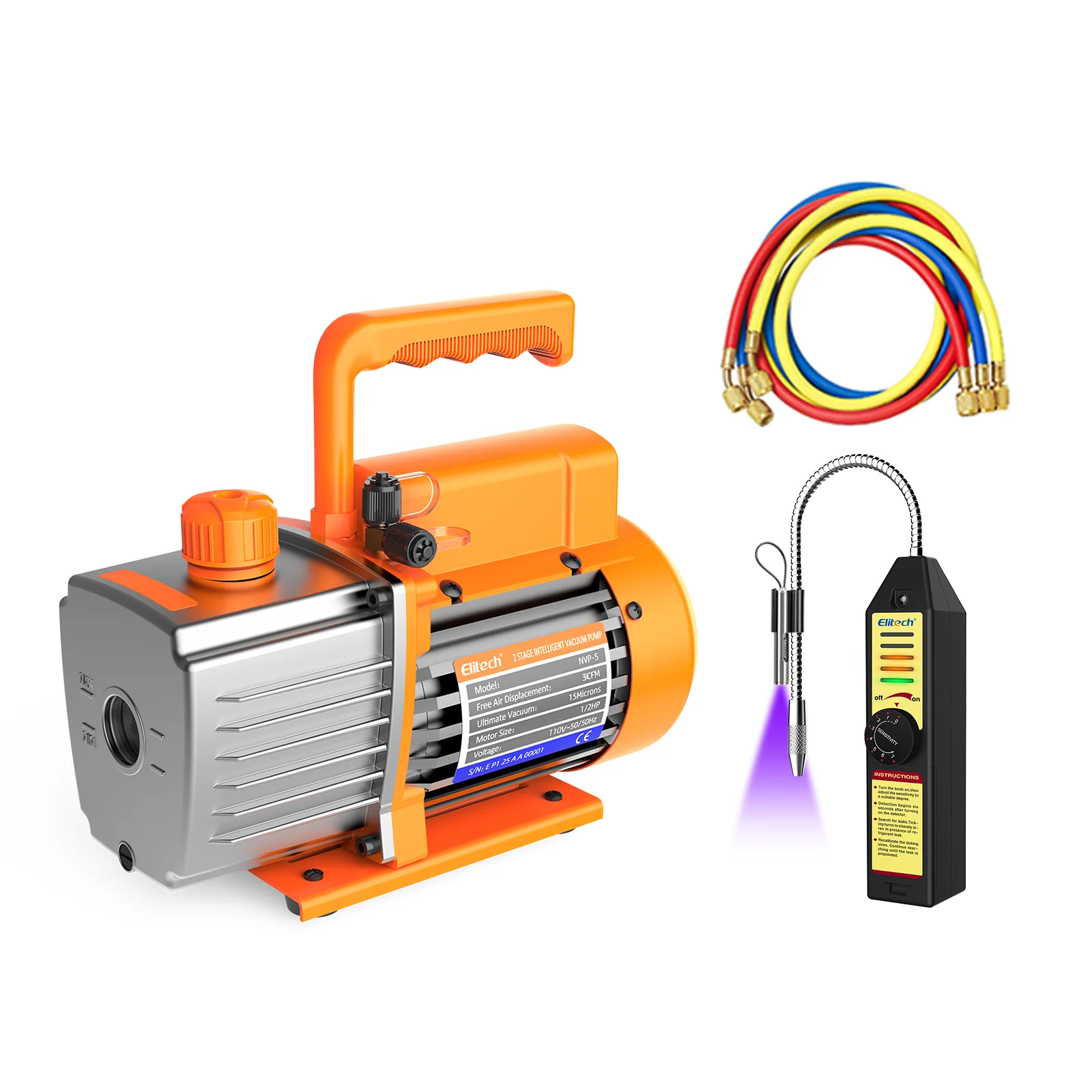 Elitech NVP-5 HVAC Vacuum Pump 5CFM 2L/S 1/3HP Single Stage Rotary Vane Air Vacuum Pump for HVAC and Refrigeration Systems,  Durable and Easy to Maintain - Image 7