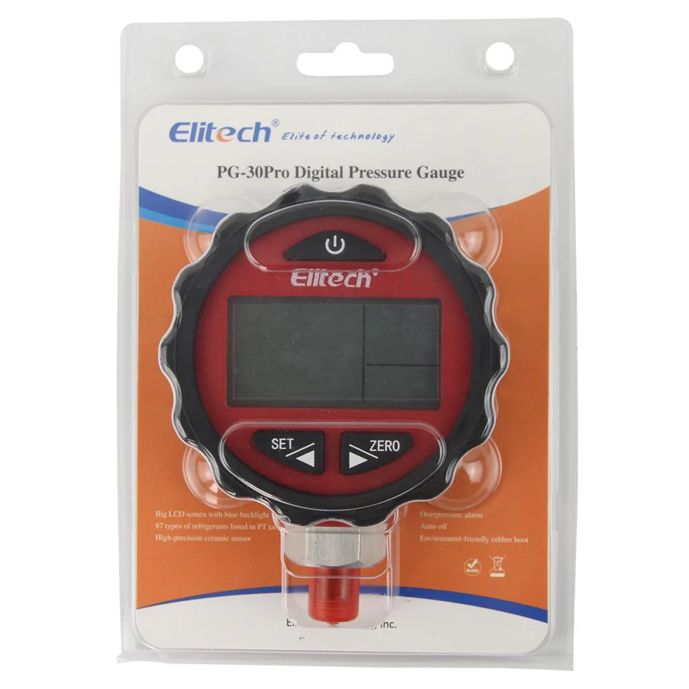 Elitech PG-30Pro Red Digital AC Pressure Gauge -14.5~800 PSI - Image 7