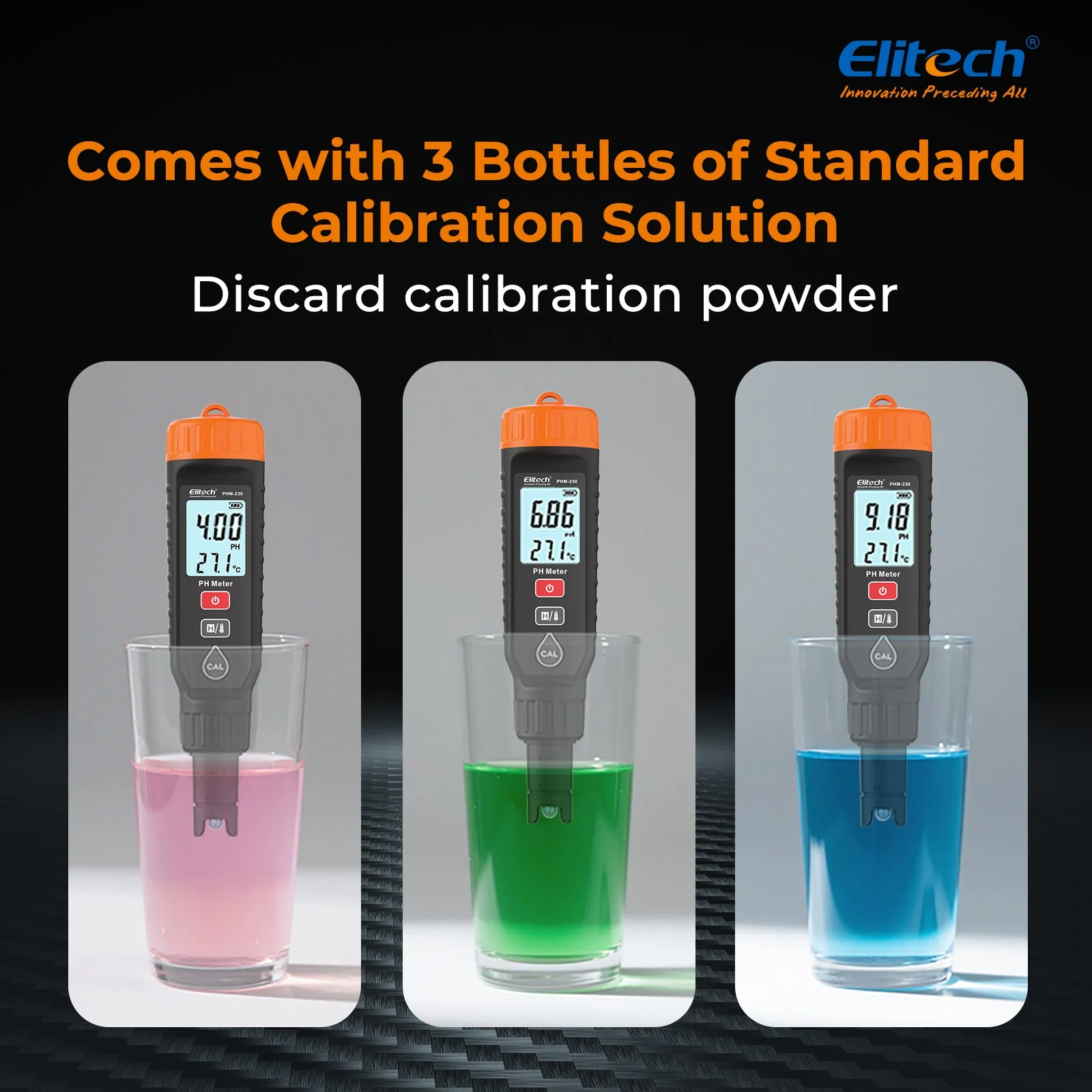 Elitech pH Pen Meter with Calibration Supplies,Reliable Digital Tester for pH, Temperature in Growing Solutions, Optimal Plant Health and Yield - Image 3