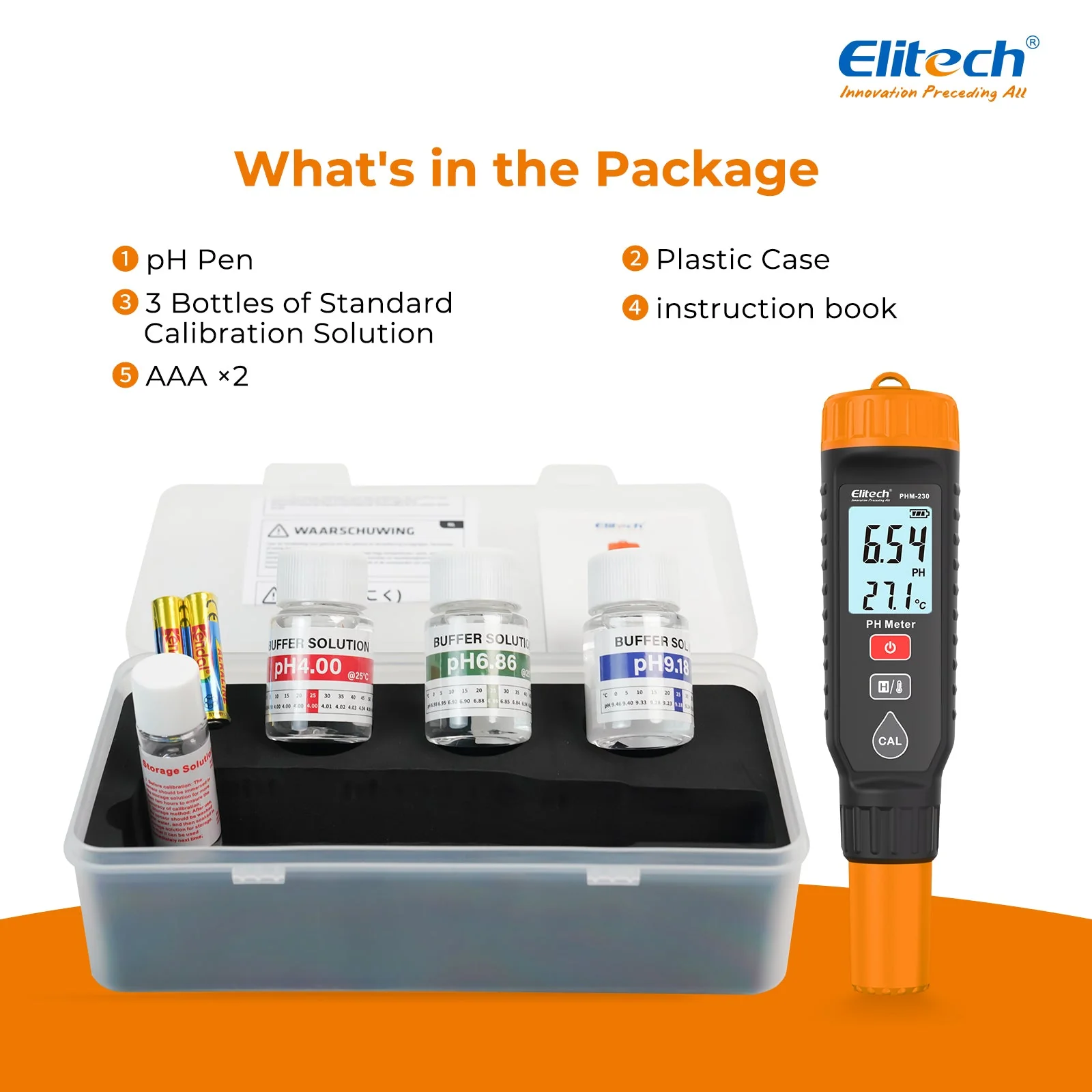 Elitech pH Pen Meter with Calibration Supplies,Reliable Digital Tester for pH, Temperature in Growing Solutions, Optimal Plant Health and Yield - Image 7