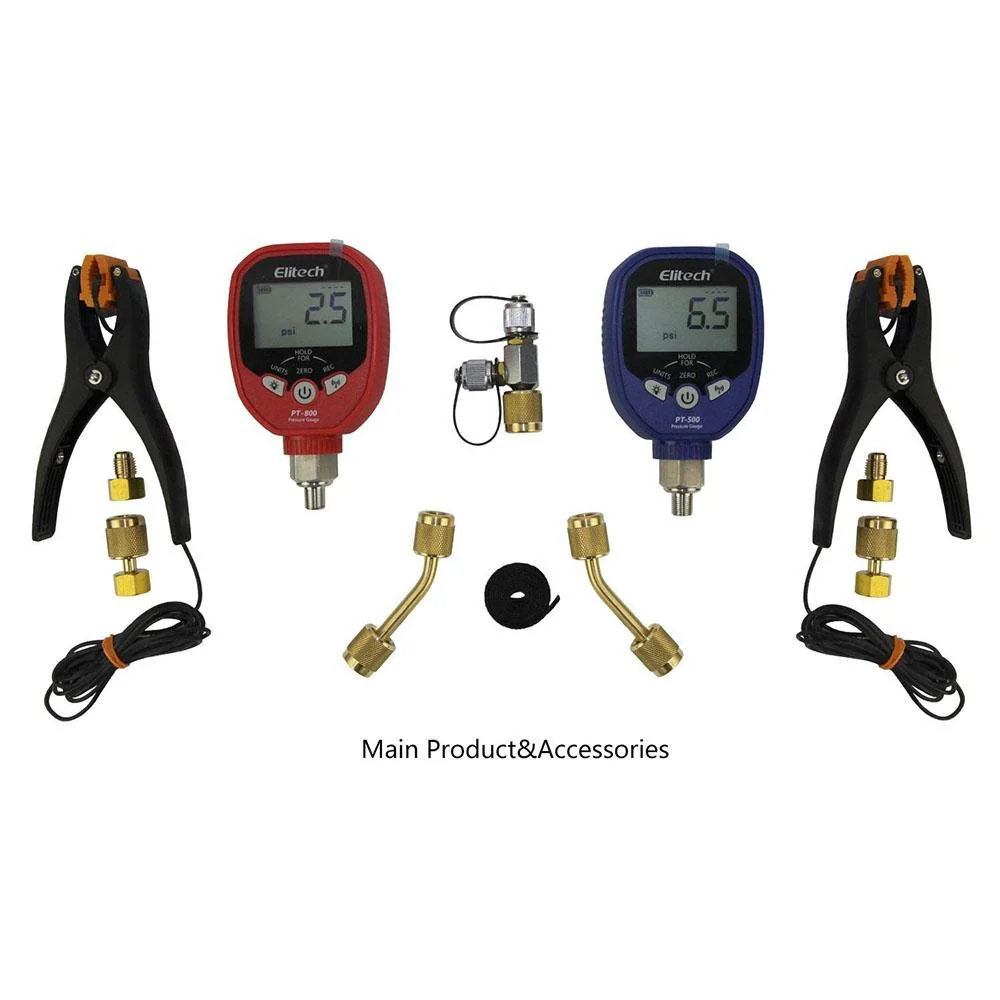 Elitech PT-500&PT-800 Pro Wireless HVAC Digital Manifold Gauge with 59'' Charging Hoses - Image 3