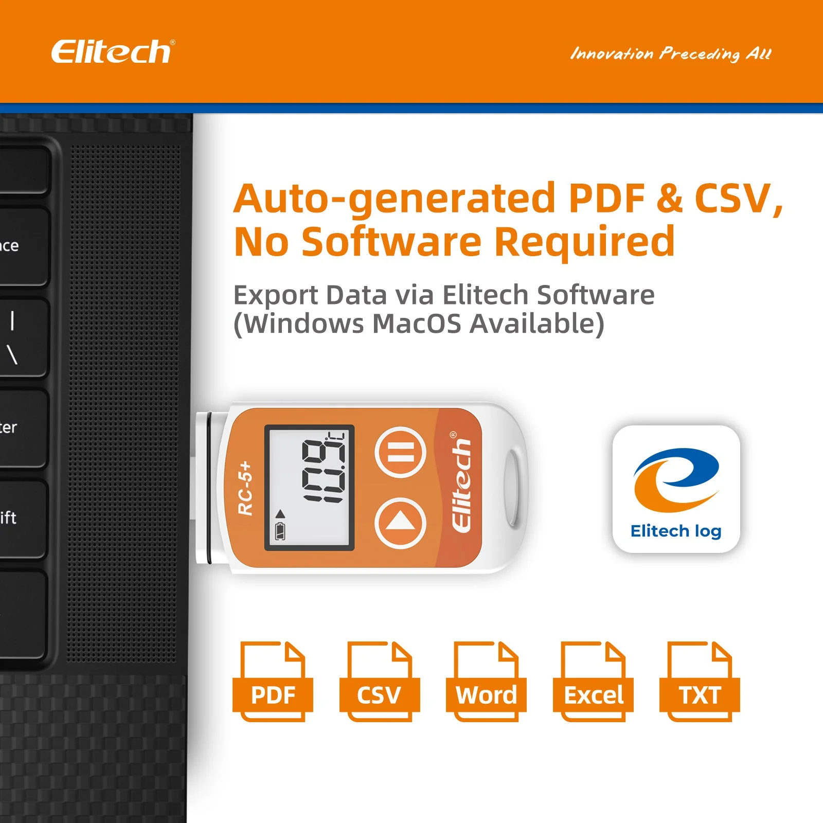 Elitech RC-5+ Reusable USB Temperature Data logger with Auto PDF Report - Image 5