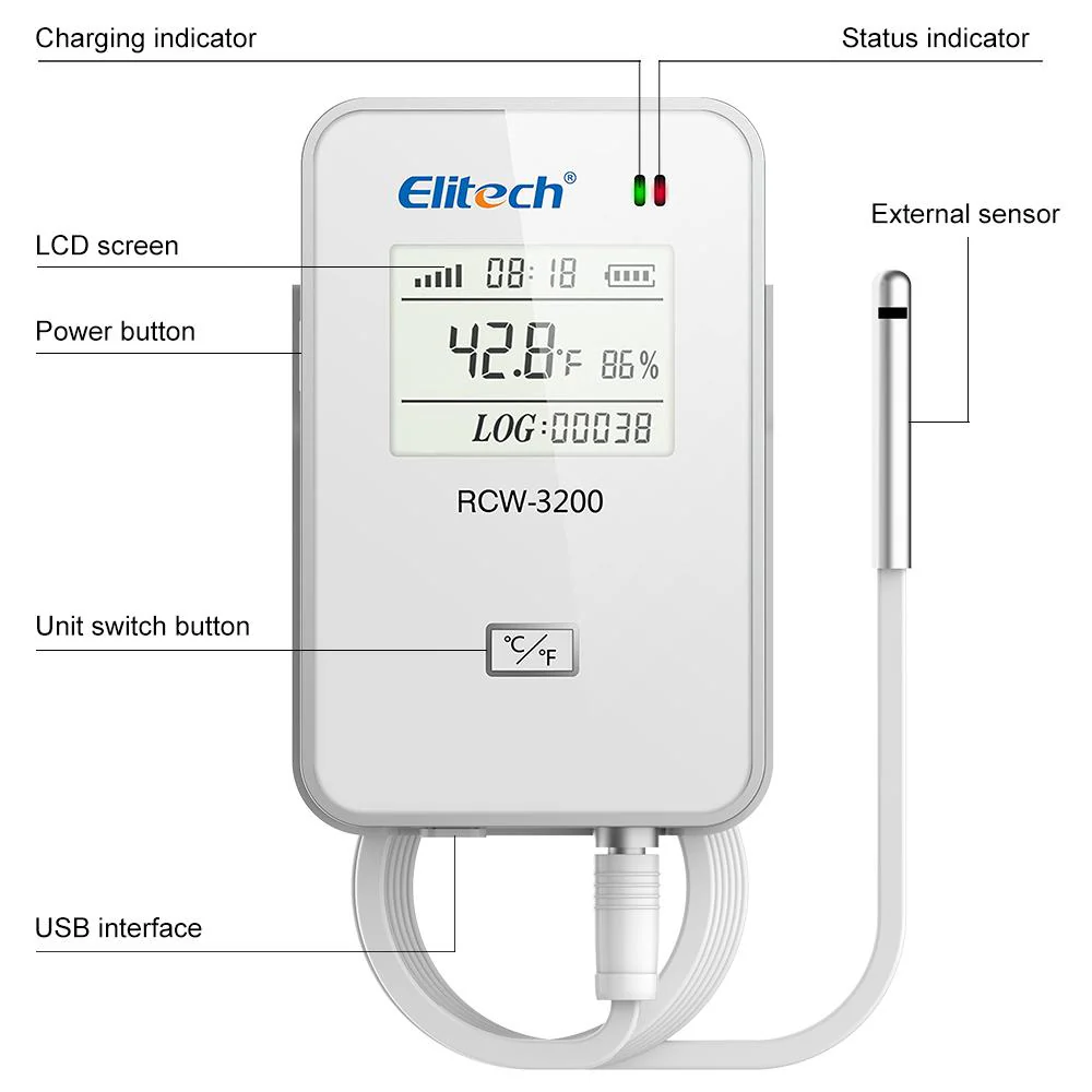 Elitech RCW-3000 & RCW-3200 WiFi 4G Wireless Temperature Humidity Data Logger and Transceiver Monitor System with Cloud and Mobile App - Image 14