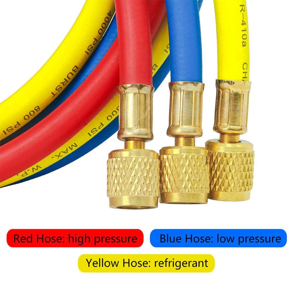 Elitech Refrigerant Charging Hoses Set, 1/4''Fitting - Image 3