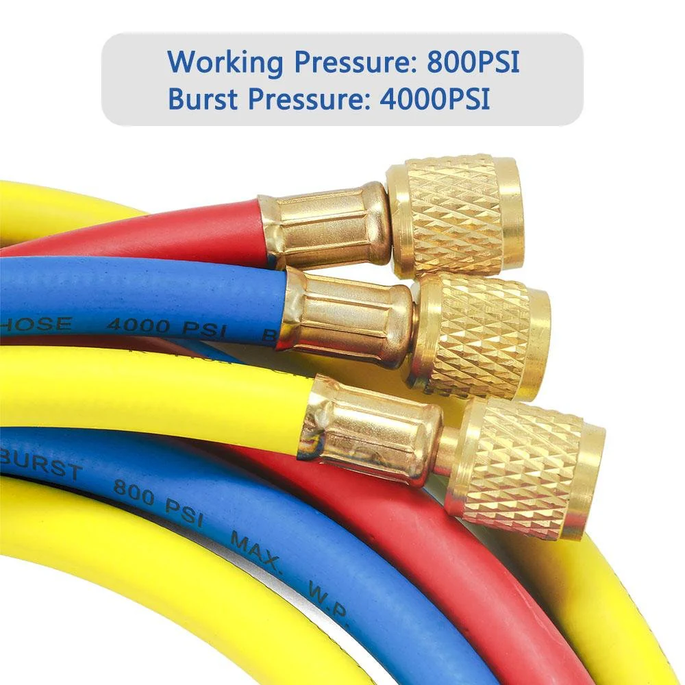 Elitech Refrigerant Charging Hoses Set, 1/4''Fitting - Image 4